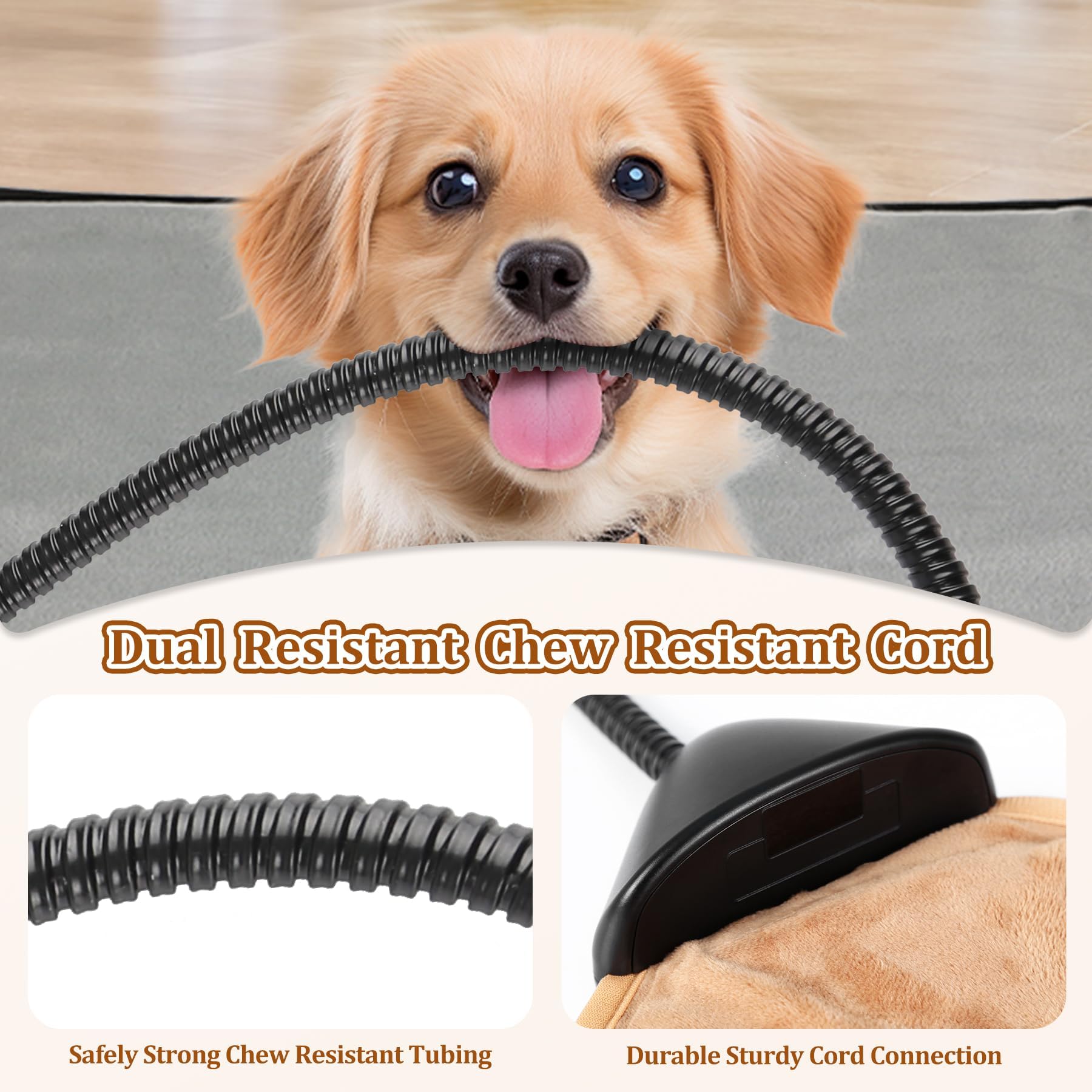 Rasfalo Cat Heating Pad & Dog Heating Pad, 3 Timer And 3 Level Temperature Smart Sensor Electric Pet Heating Pad With Chew Resis
