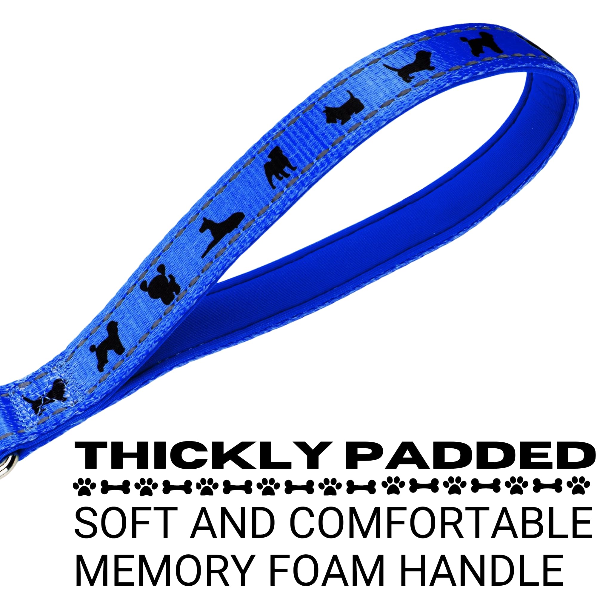 Ecobark Dog Leash - Soft & Reflective Comfort Leash With Padded Handle - Strong Durable Heavy Duty - Training And Pulling For Sm