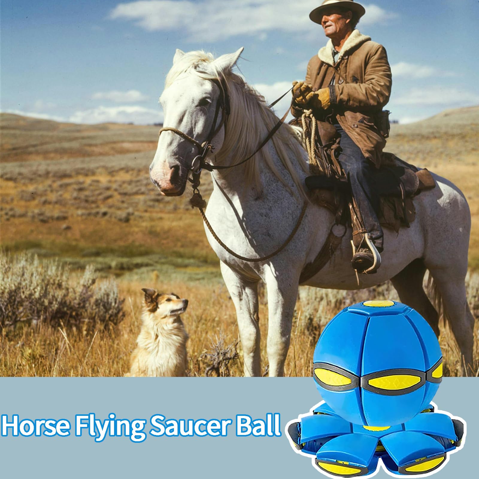BADWALT 2PCS Horse Ball Toy for Horses with 6 Lights, Herding Disc Balls Toys for Horse, Interactive Play Exercise Training Ball