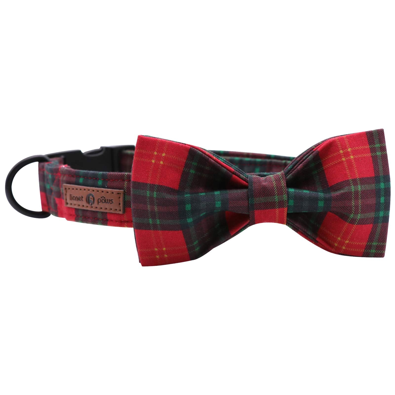 Lionet Paws Christmas Dog And Cat Collar With Bowtie,Soft And Comfortable,Adjustable Collar