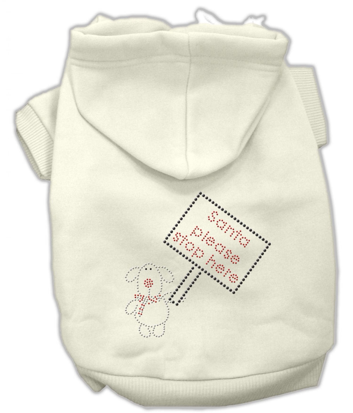 Pet, Dog & Cat Hoodie Rhinestone, Bad Dog Cream MD (6-10 lbs.)