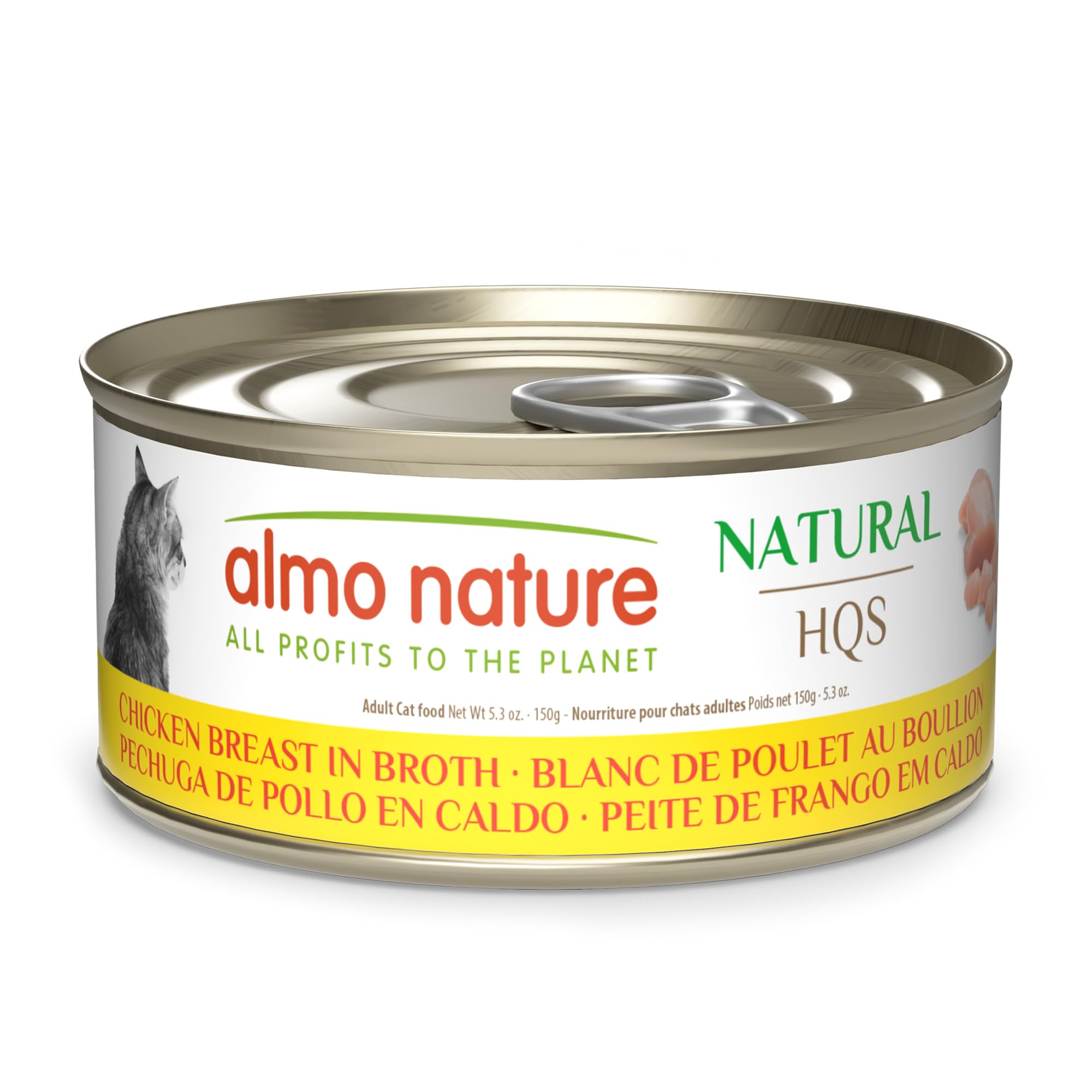 Almo Nature HQS Natural Wet Cat Food Chicken Breast in broth 5.29 oz (Pack of 24)