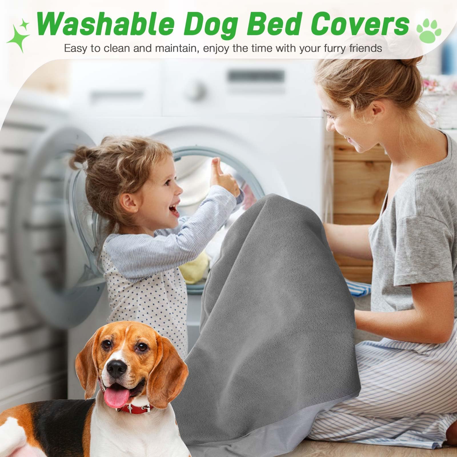 Dog Bed Covers Replacement Washable 100% Waterproof Soft Dog Bed Sheet 2 Pack 36'' x 23'' S