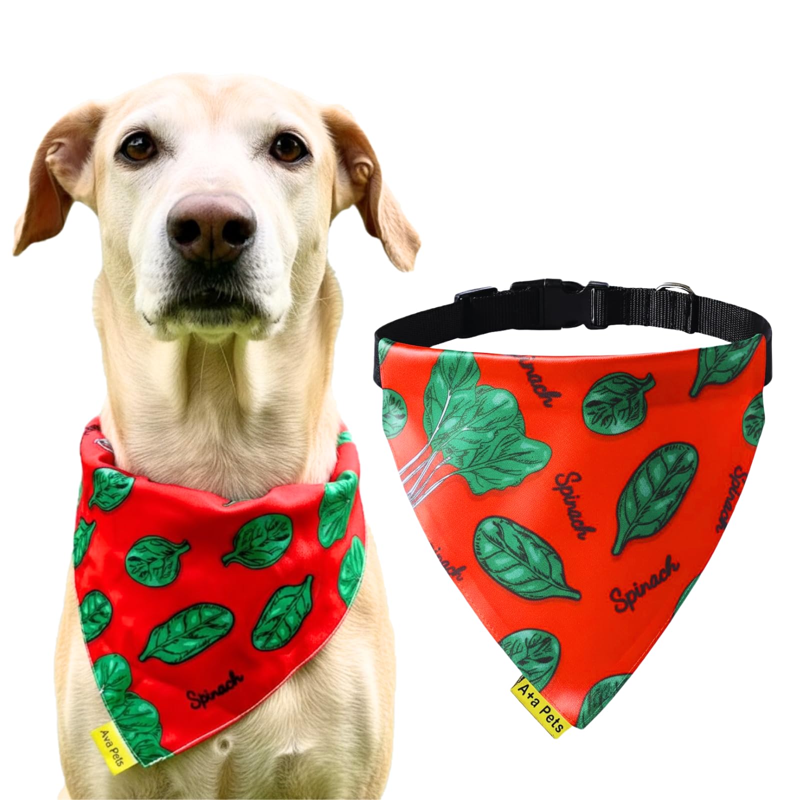 A+A Pets Soft & Stylish Pet Scarf With Buckle For Puppies And Cats | Adjustable, Cozy, And Fashionable (Large, Leaf Red)