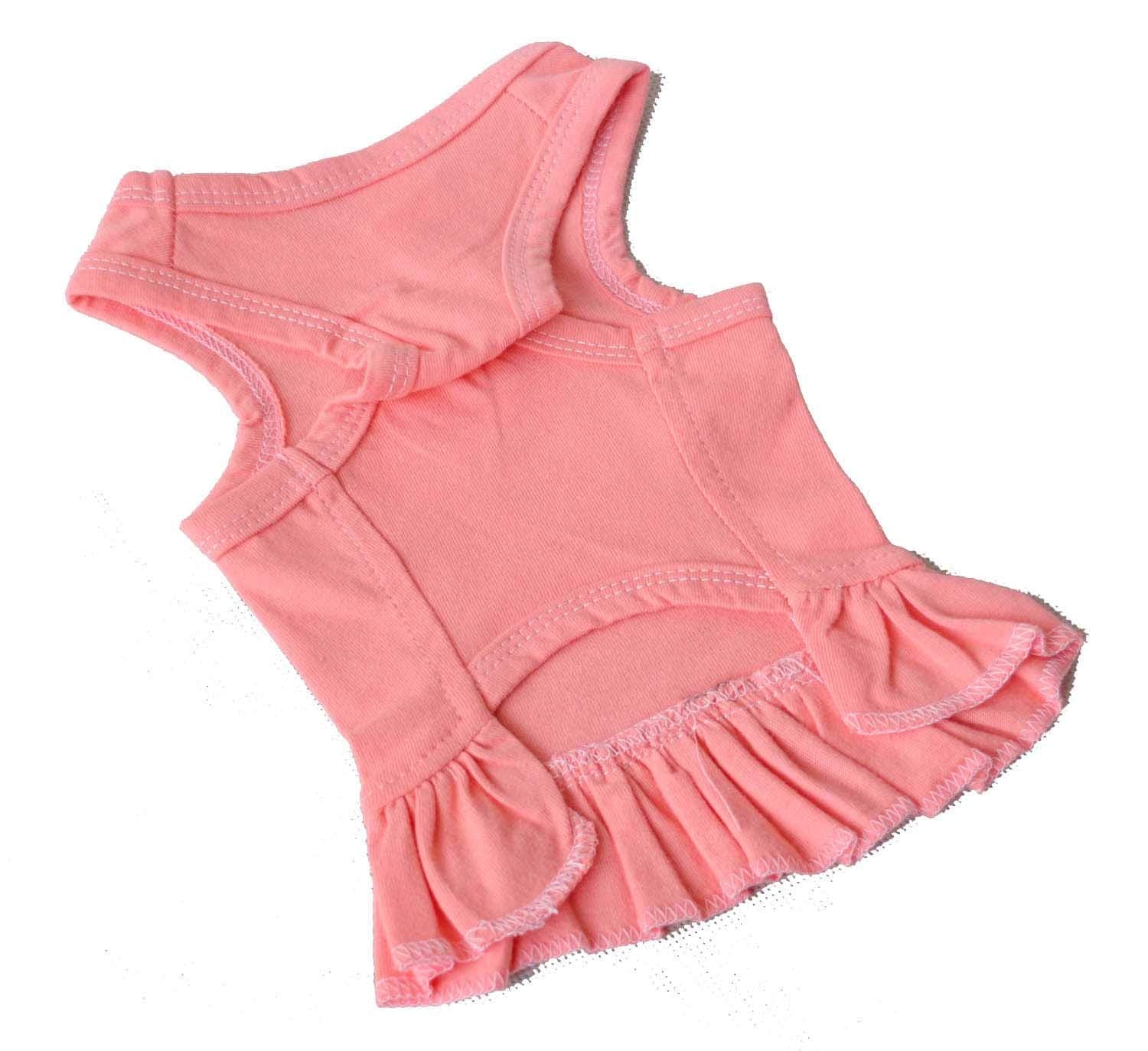 Lovelonglong 2019 Dog Dress Sports Tee-Dresses Tanks Top For Miniature Small Size Female Dogs 100% Cotton M Lotuspink