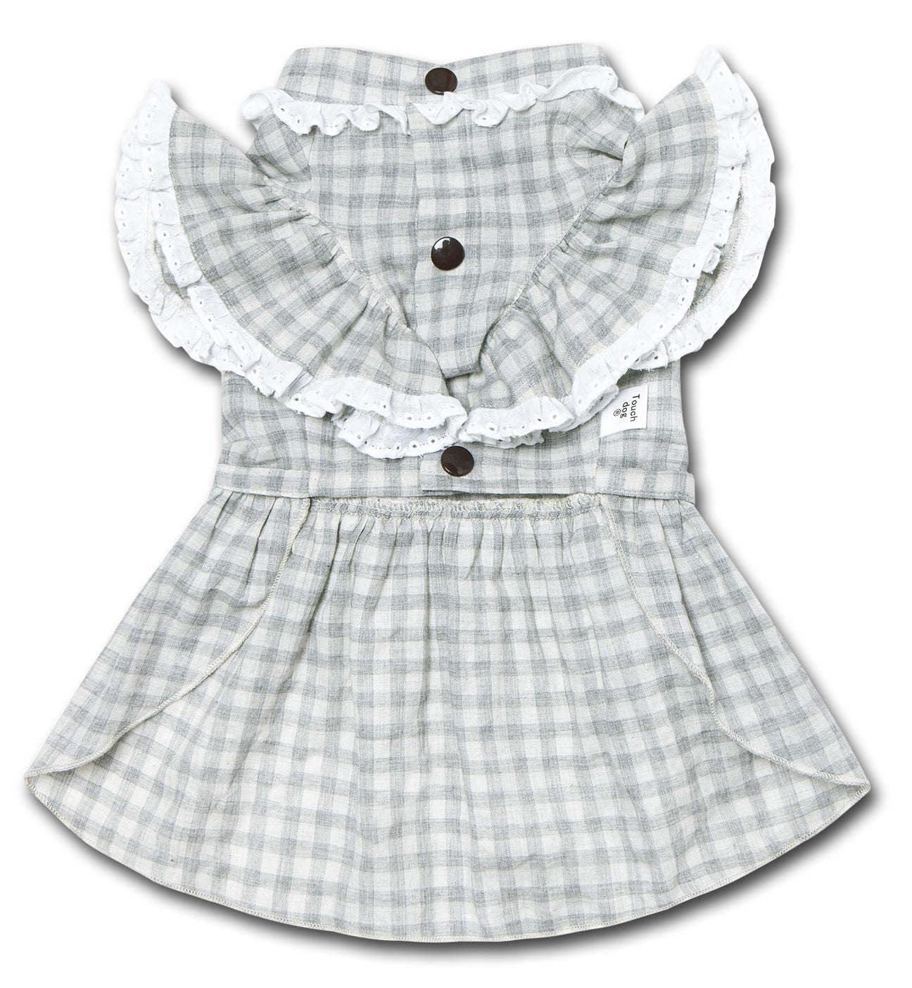 Touchdog 'I Love Poochi' Classical Fashion Dog Dress - Retro Designer Pet Dress Featuring Accented Knots And Ruffled Details - Dog Clothes For Small And Medium Dogs