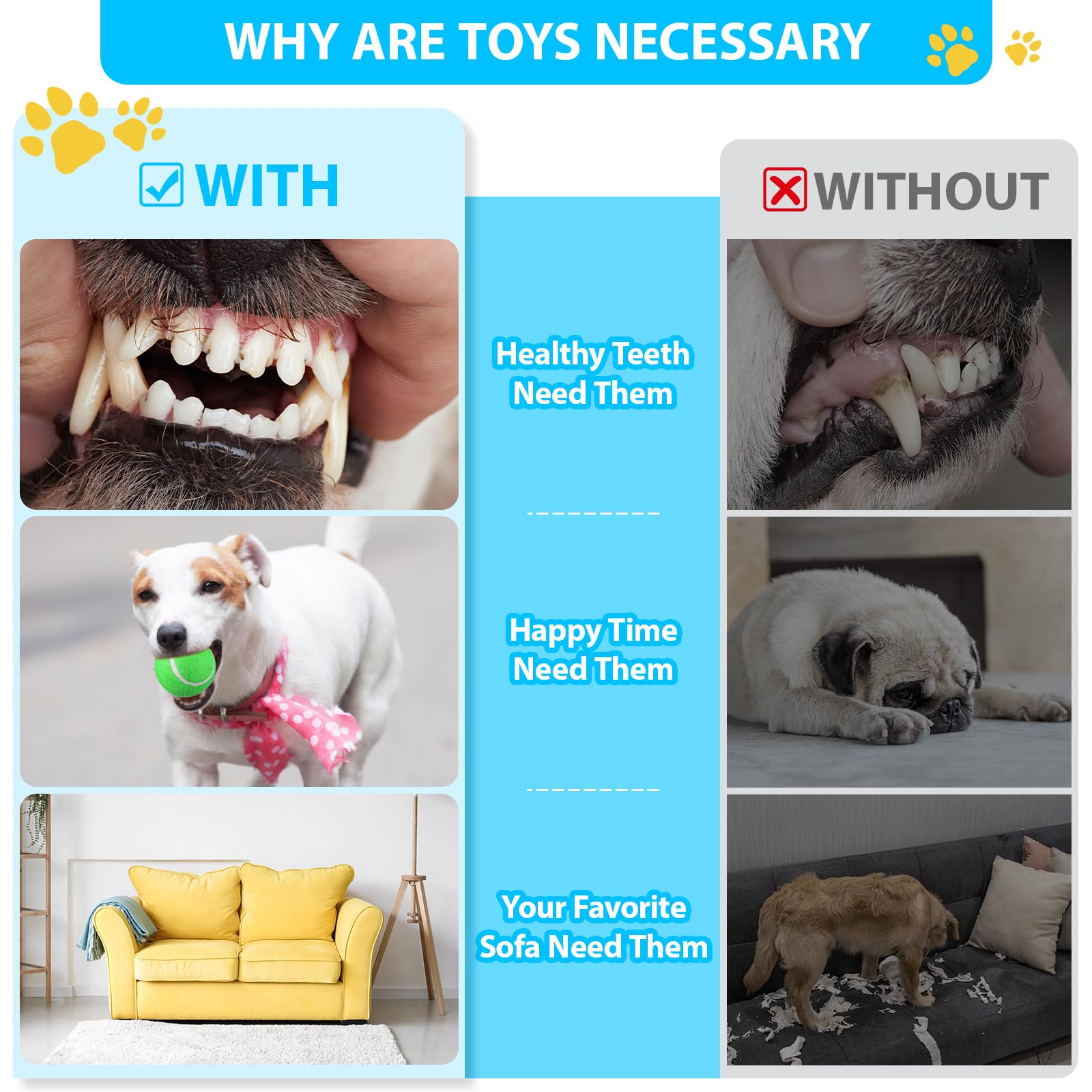 Skylety 30 Pcs Puppy Teething Toys for Small Medium Breed Includes 2.5 Inch Tennis Balls Squeaky Rubber Chew Toys and Treat Ball