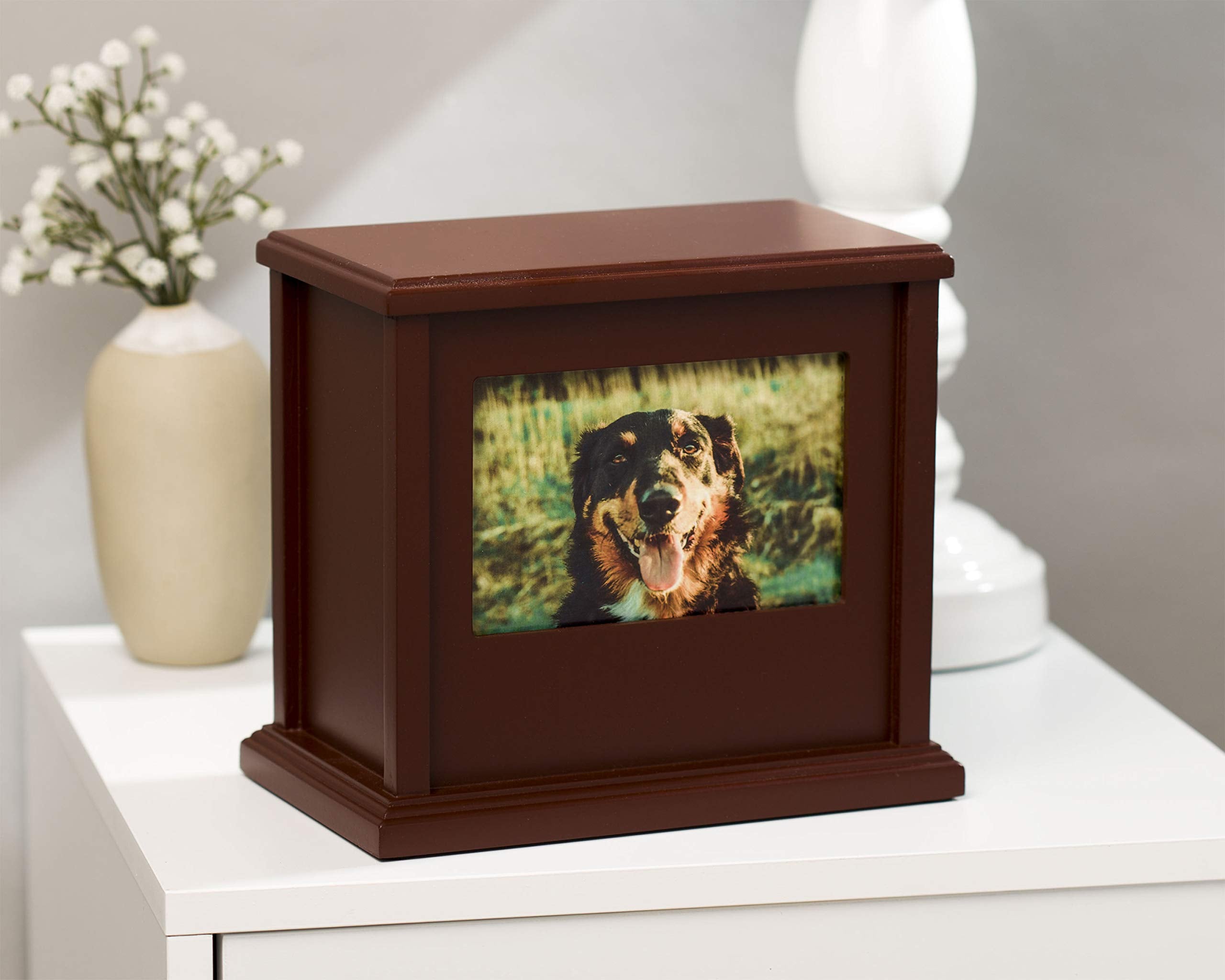 Pearhead Dog Or Cat Personalized Memory Box Keepsake, Pet Urn, Espresso (89007)