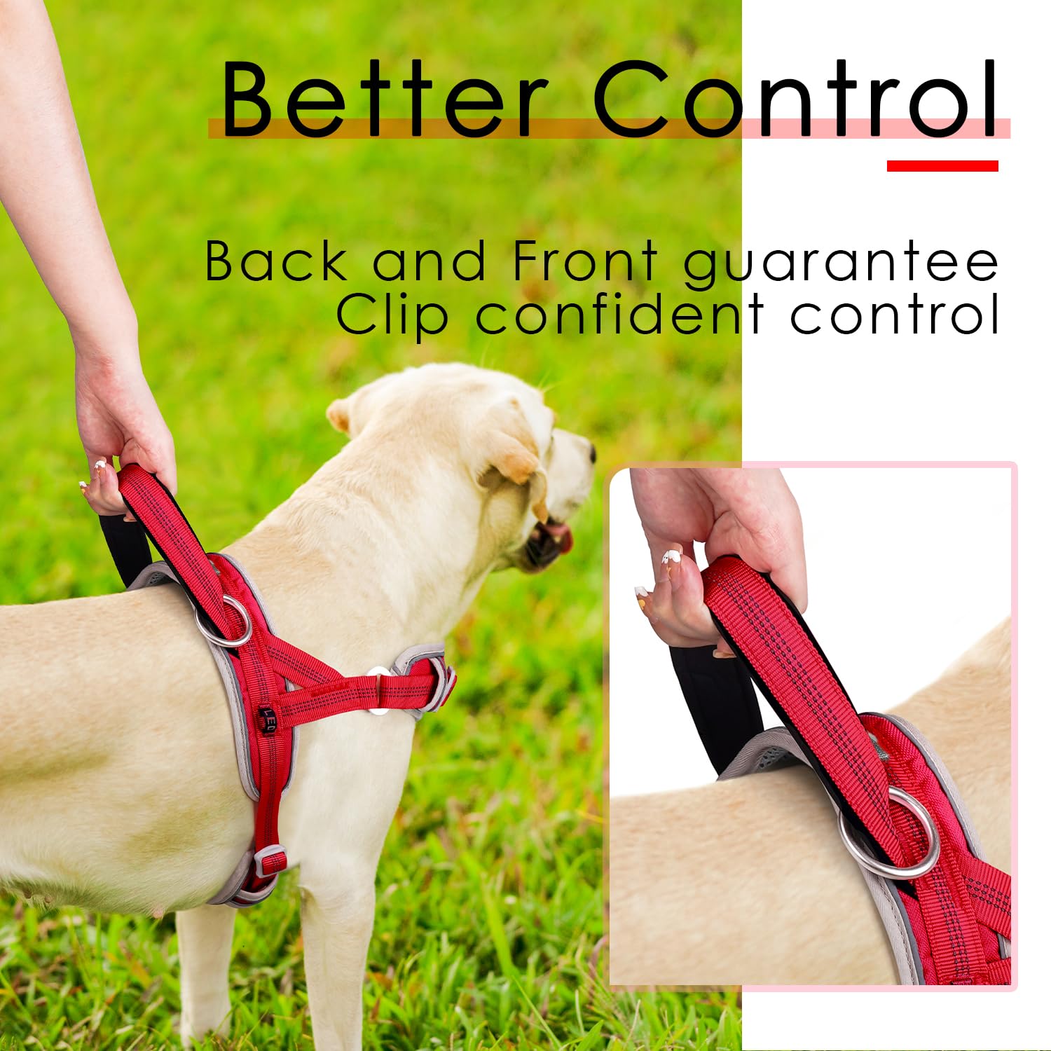 Adventuremore Small Dog No Pull Harness With Qr Code Tag, Adjustable Reflective Vest, Front Clip Handle For Training Walking - R