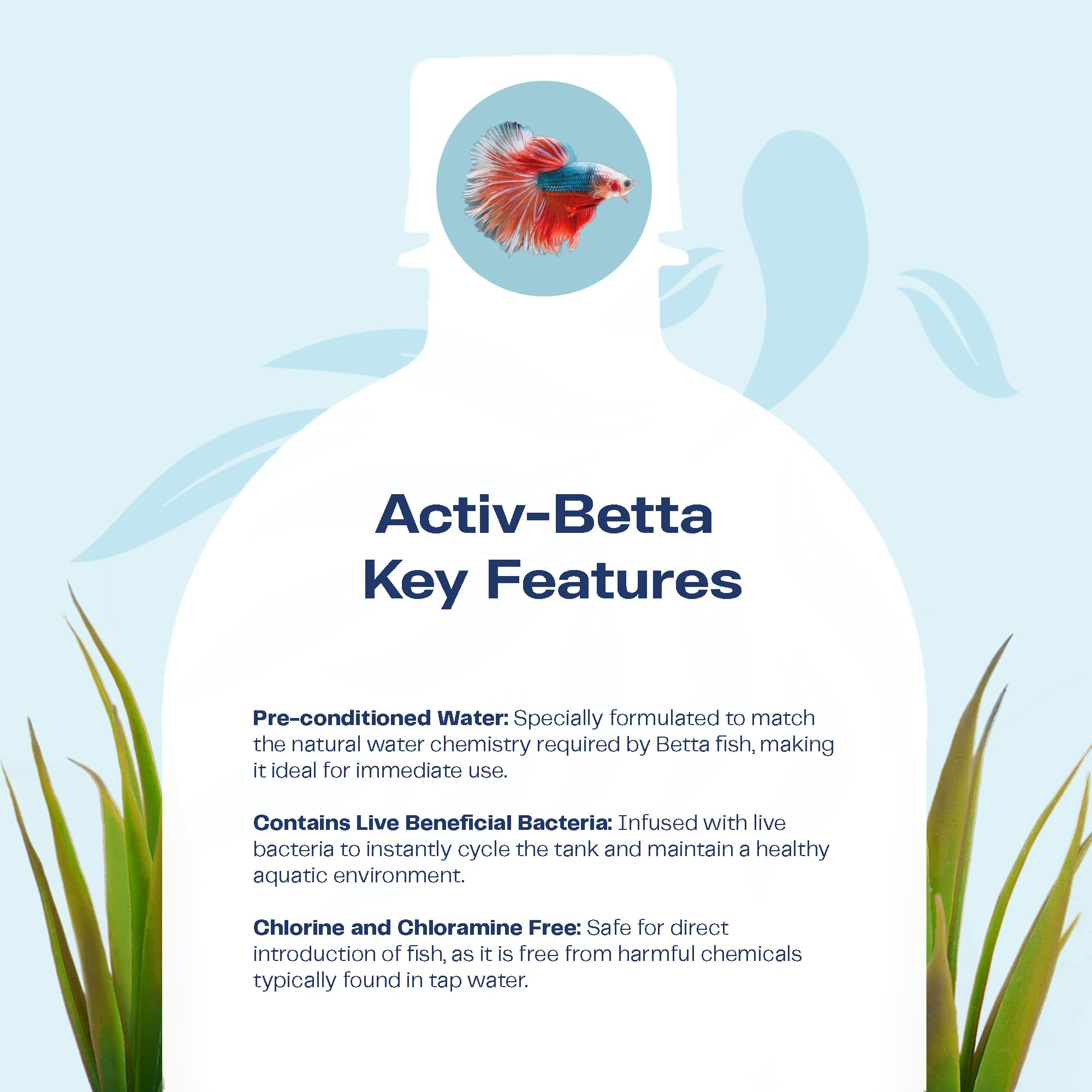 Activ Betta Water Conditioner for Betta Fish Tanks, 33.8 fl. oz, Pack of 2 - Enhances Water Quality & Aquatic Health