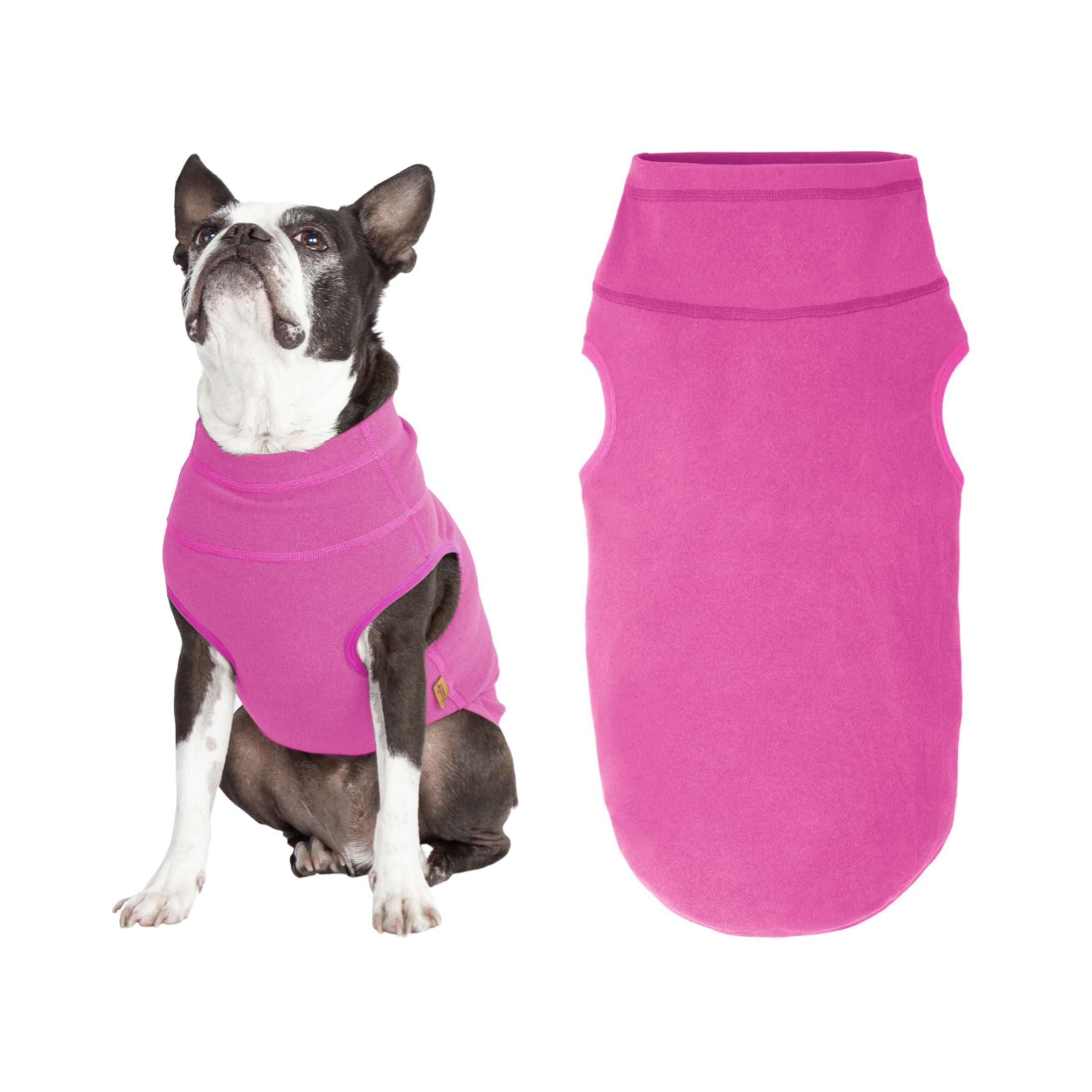 Gooby Microfiber Stretch Fleece Vest Dog Sweater - Pink, X-Small - Pullover Jacket For Small To Large Dogs - Boy Or Girl