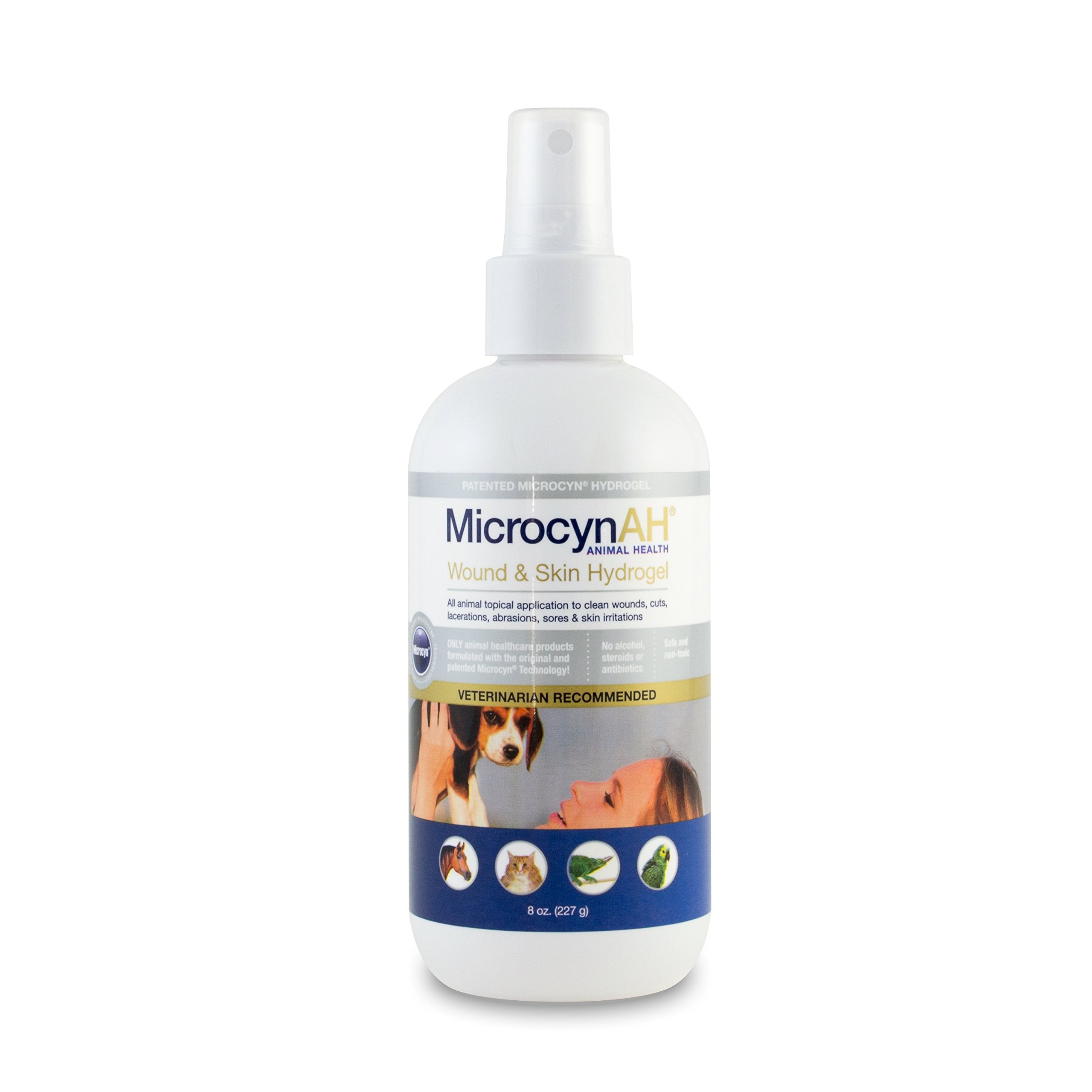 MicrocynAH Wound and Skin Care Sprayable Hydrogel, 8-Ounce