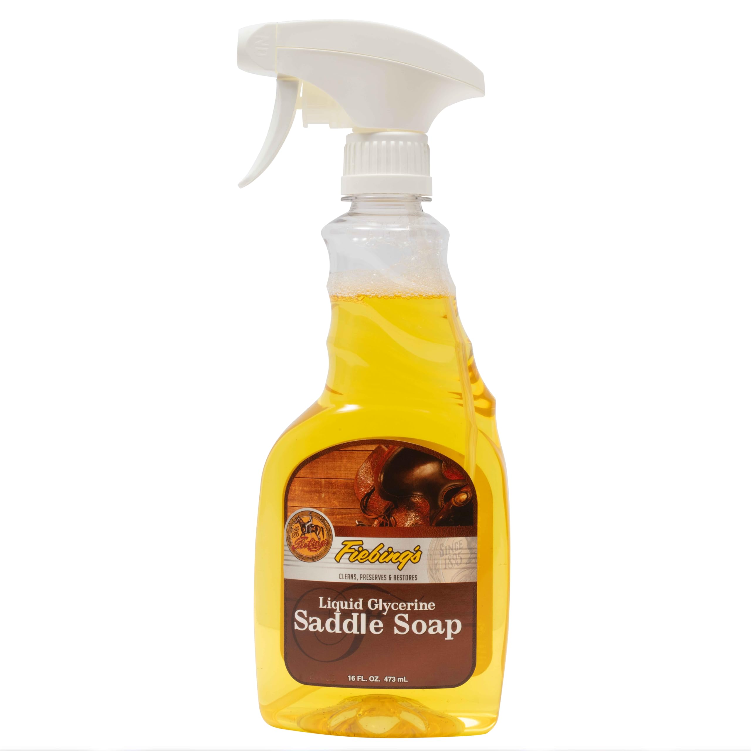 Fiebing's Tack Cleaner - Liquid Glycerine Saddle Soap for Leather (16 oz) - Smooth Leather Cleaner & Conditioner to Soften, Prot