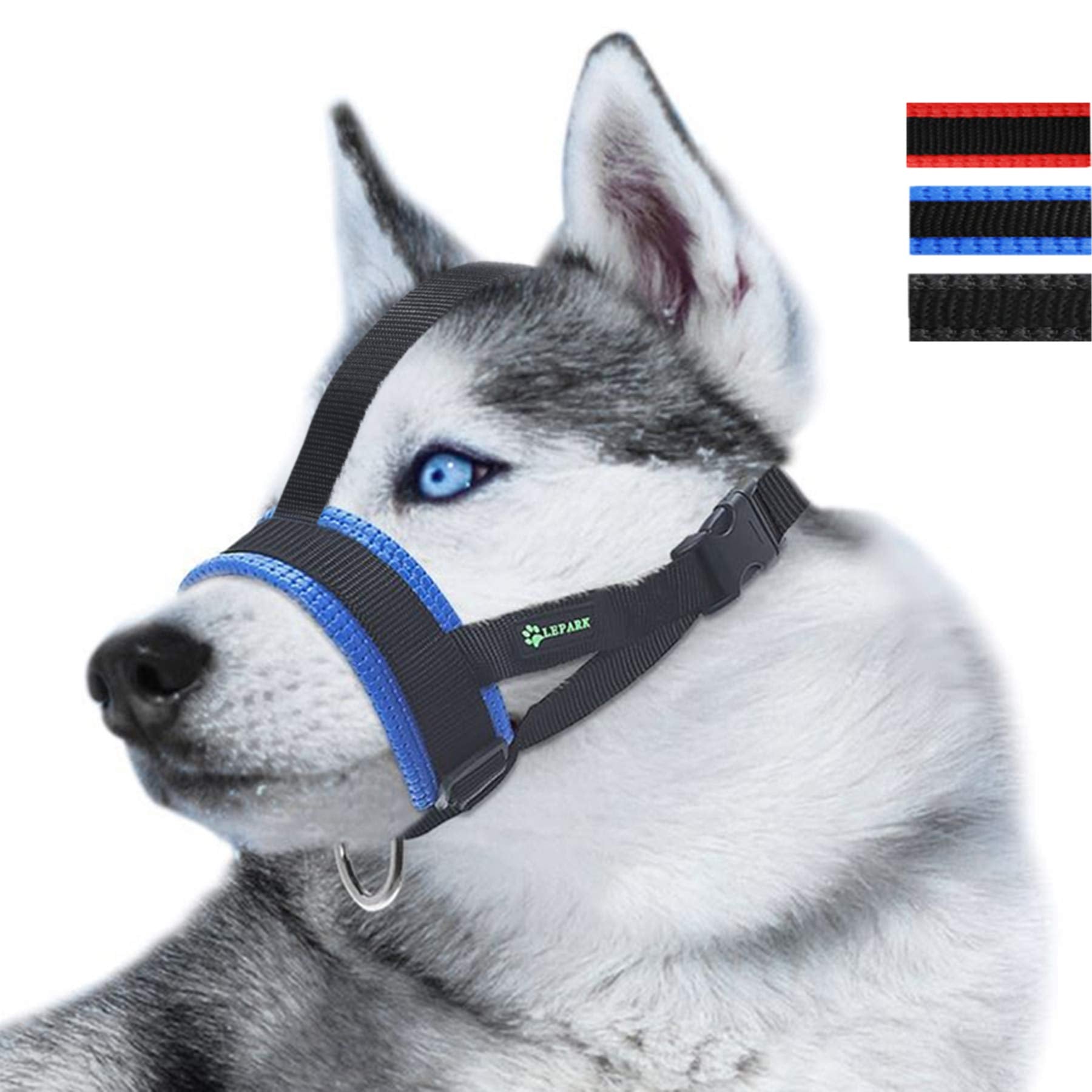 Head Strap Dog Muzzle Prevent From Taking Off By Paws For Small,Medium And Large Dogs(Xl/Blue)