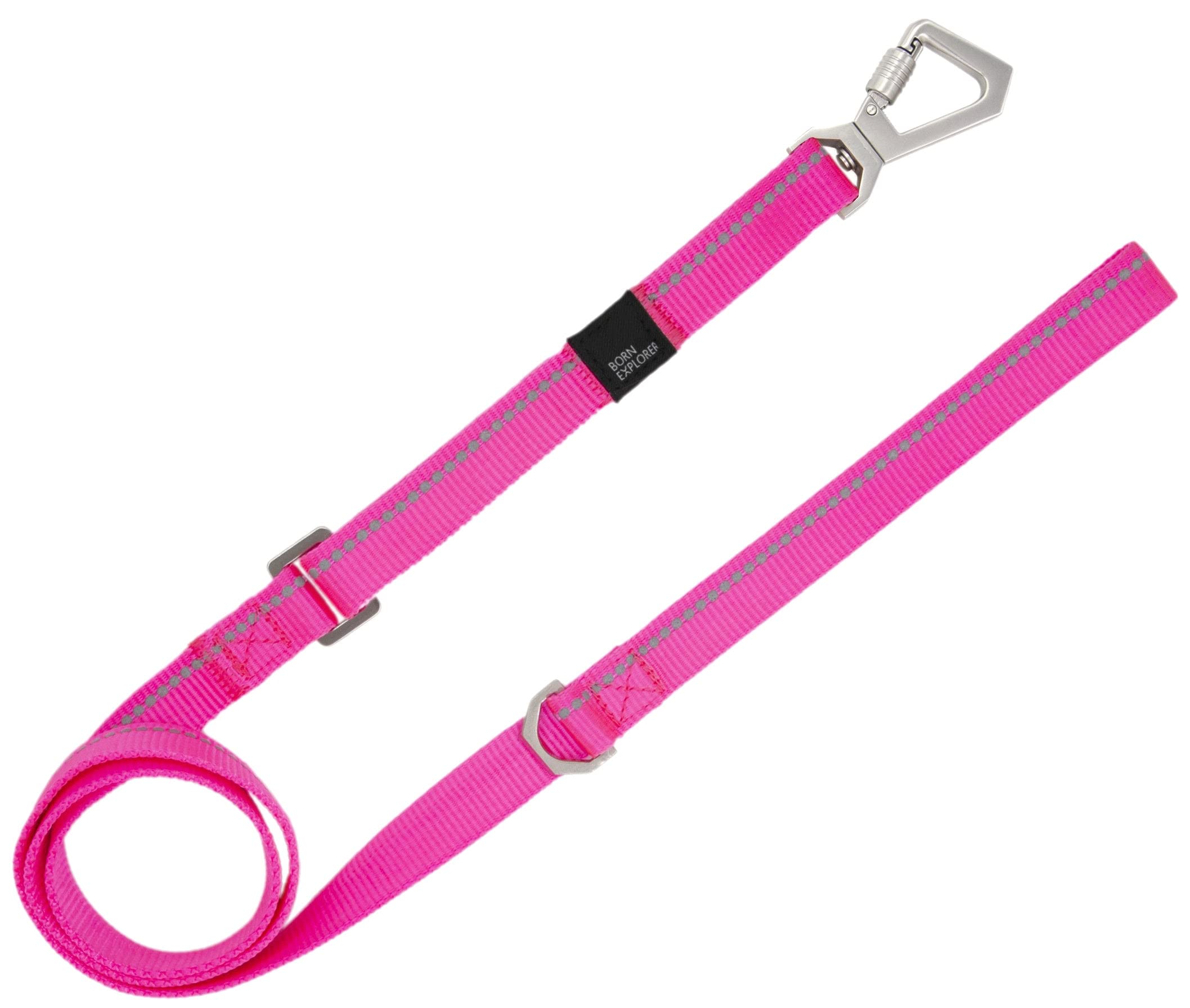 Pet Life Advent Outdoor Series Reflective Training Dog Leash And Collar, Md, Pink