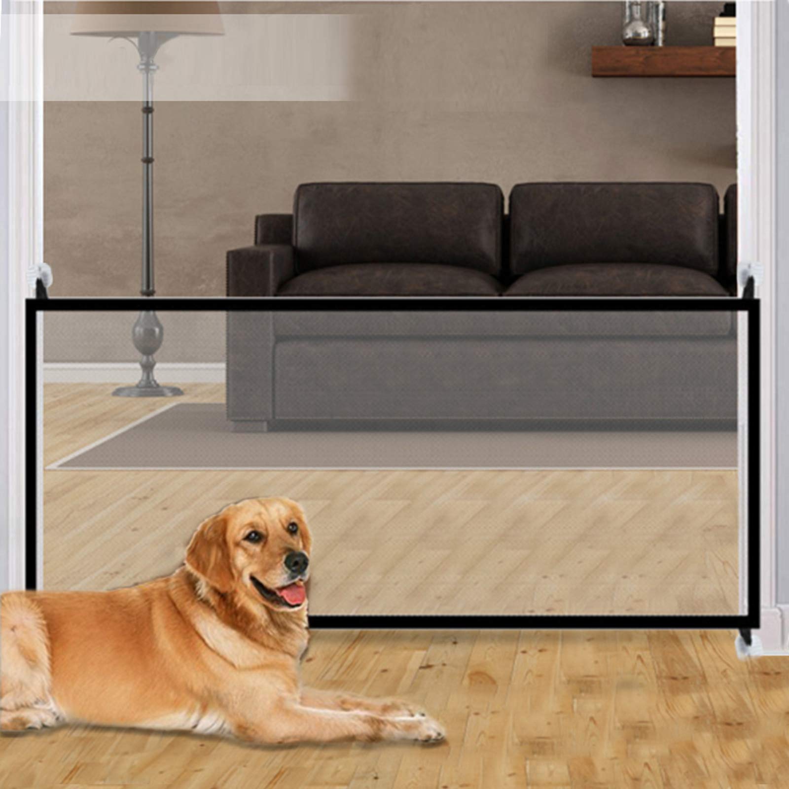 70.9x28.3 Pet Gate,Baby Gate,Magic Gate Portable Folding mesh gate Safe Guard Isolated ,Indoor and Outdoor Safety Gate Install A