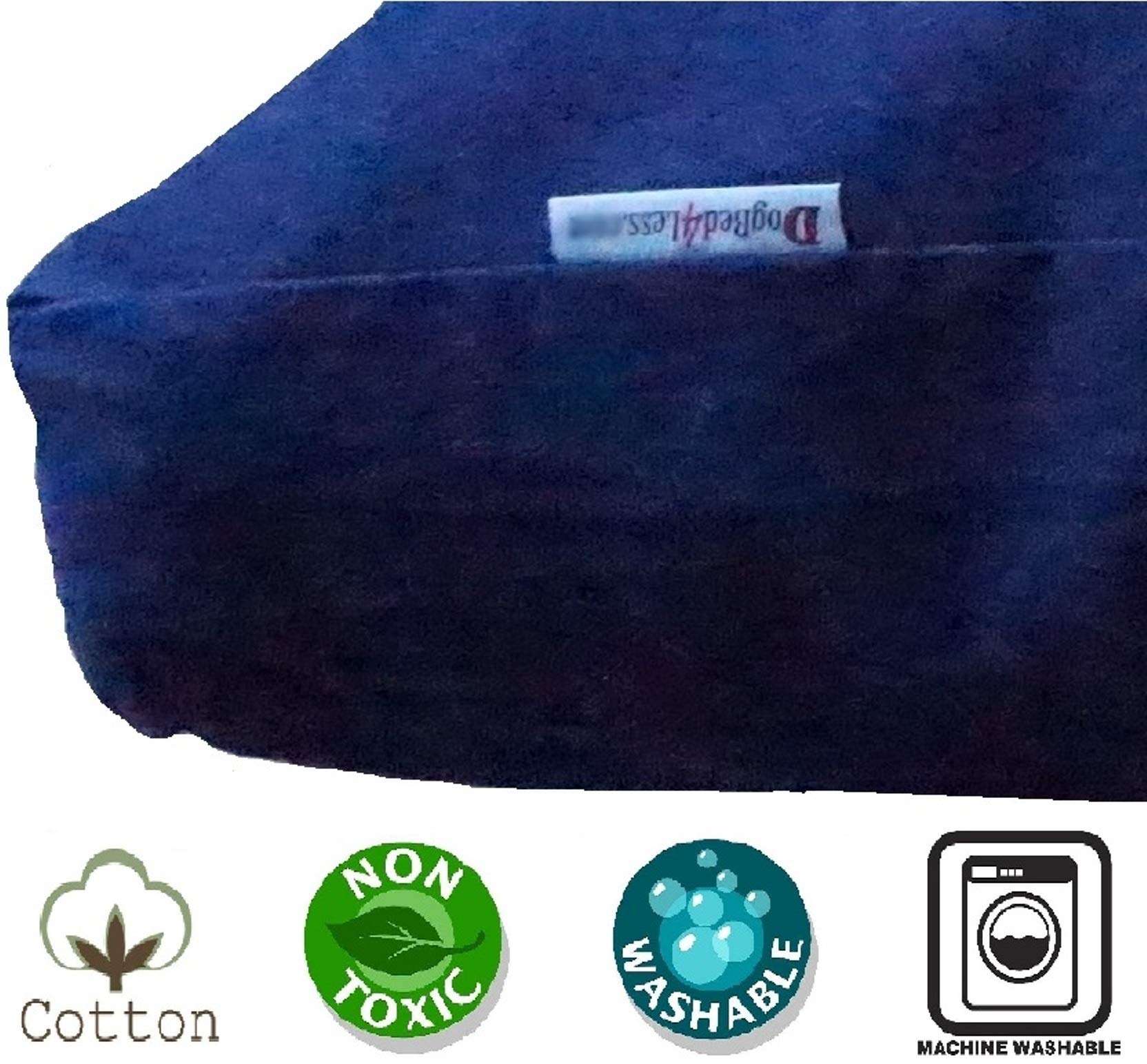 Dogbed4Less Memory Foam Dog Bed For Small To Medium Dogs, Waterproof Lining And Machine Washable Durable Pet Bed Denim Cover 37X