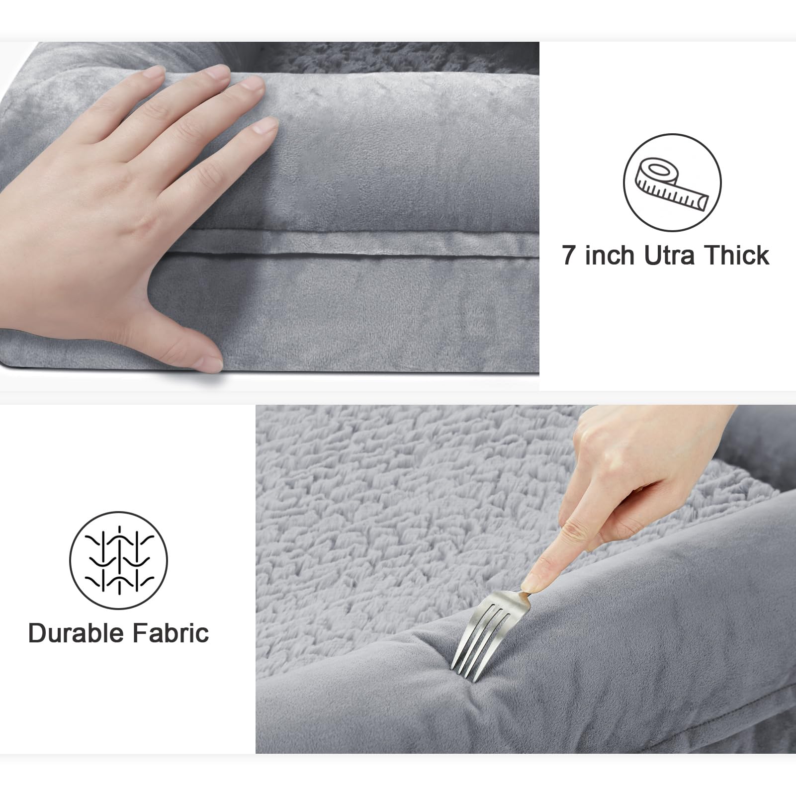 Yiruka Xl Dog Bed, Orthopedic Washable Dog Bed With Removable Cover, Grey Waterproof Extra Large Dog Bed, Dog Beds For Extra Large Sized Dog