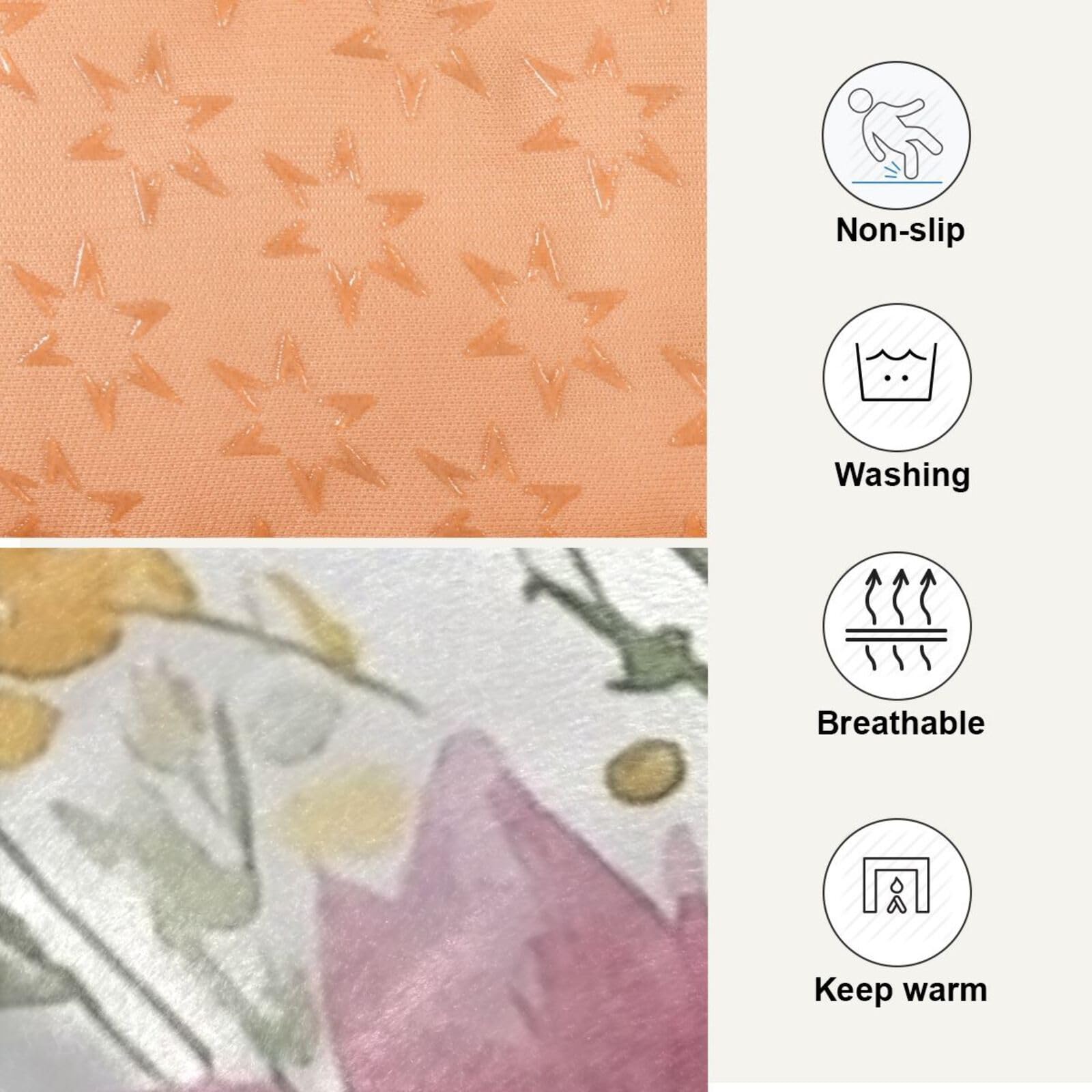 Coikll Wildflowers Pet Bed Pad Soft Dog Bed Mat With Anti-Slip Bottom, Machine Washable Crate Pad Mattress For Dog Sleeping- 24