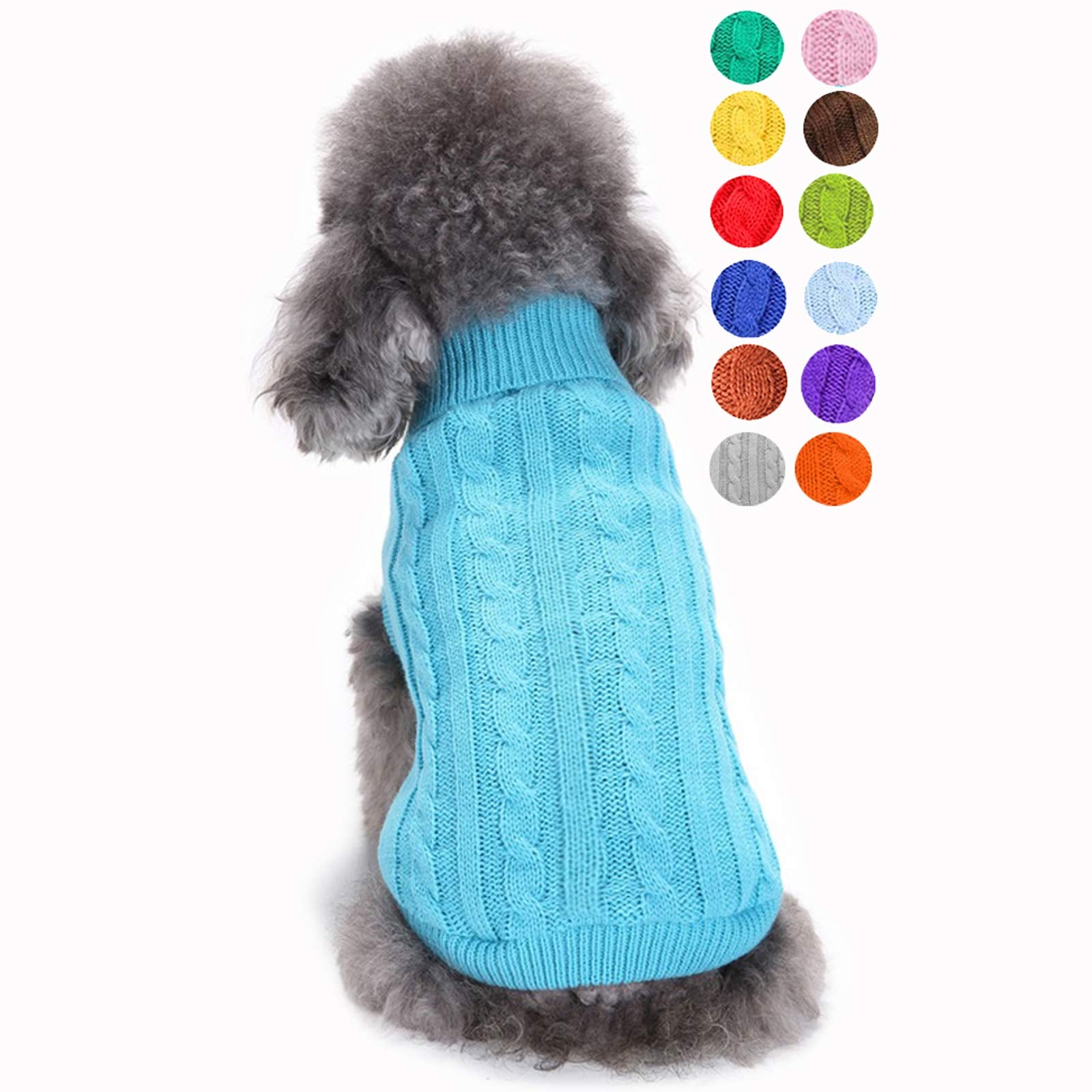 Dog Sweater, Warm Pet Sweater, Dog Sweaters For Small Dogs Medium Dogs Large Dogs, Cute Knitted Classic Cat Sweater Dog Clothes Coat For Girls Boys Dog Puppy Cat (Xx-Small, Light Blue)
