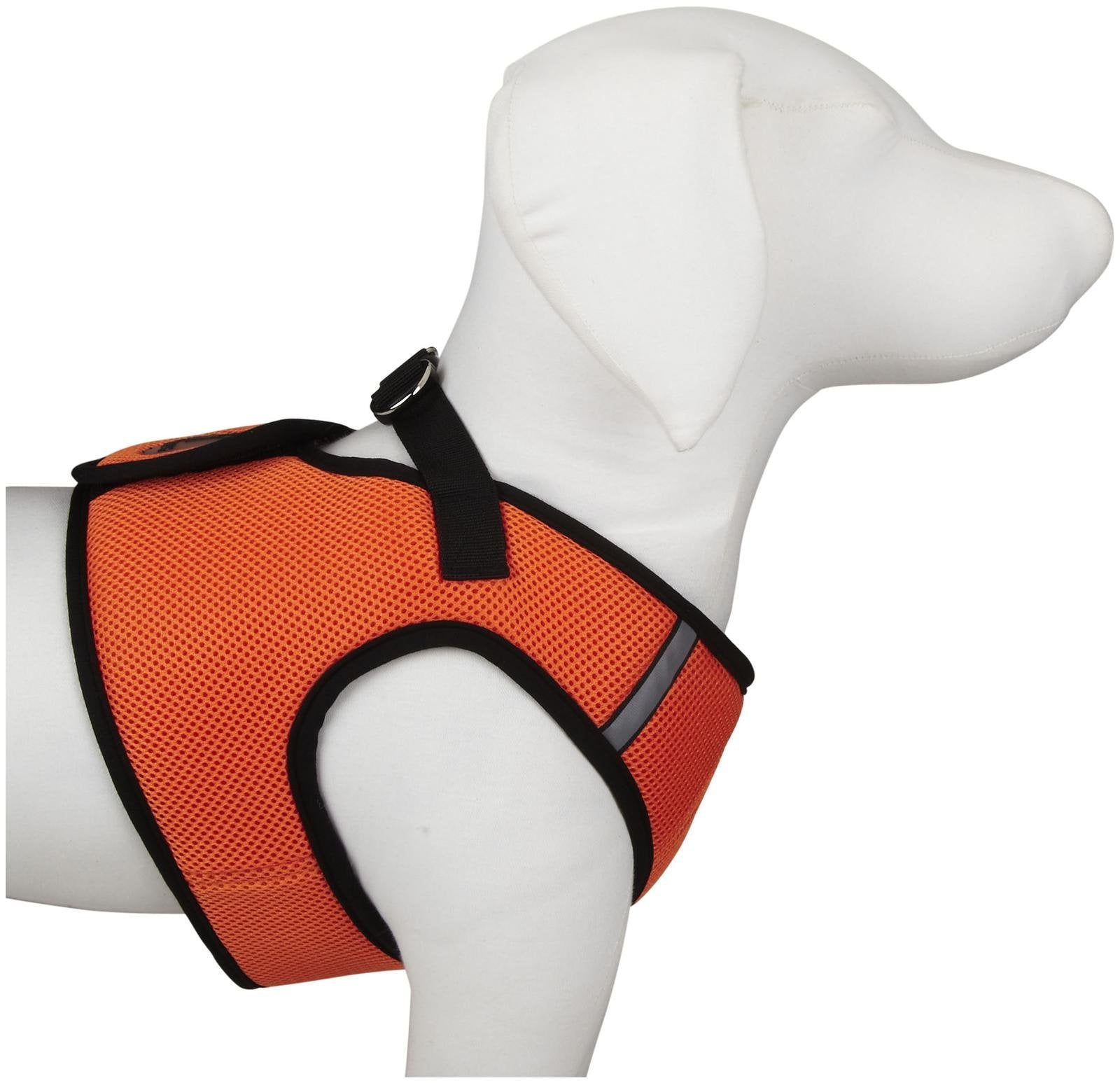 The Worthy Dog Sidekick Harness with Comfy Padded Mesh hook and loop Adjustable, Outdoor, Easy Walk Vest for Dogs - XL, Orange