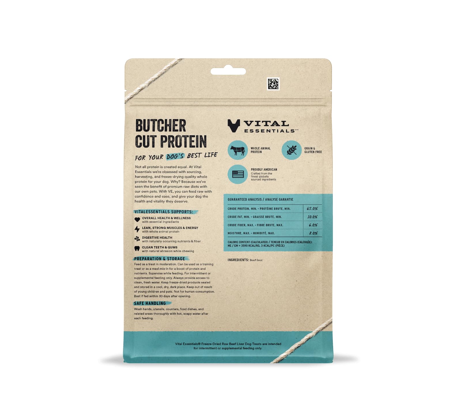 Vital Essentials Freeze Dried Raw Single Ingredient Dog Treats, Beef Liver, 15 oz