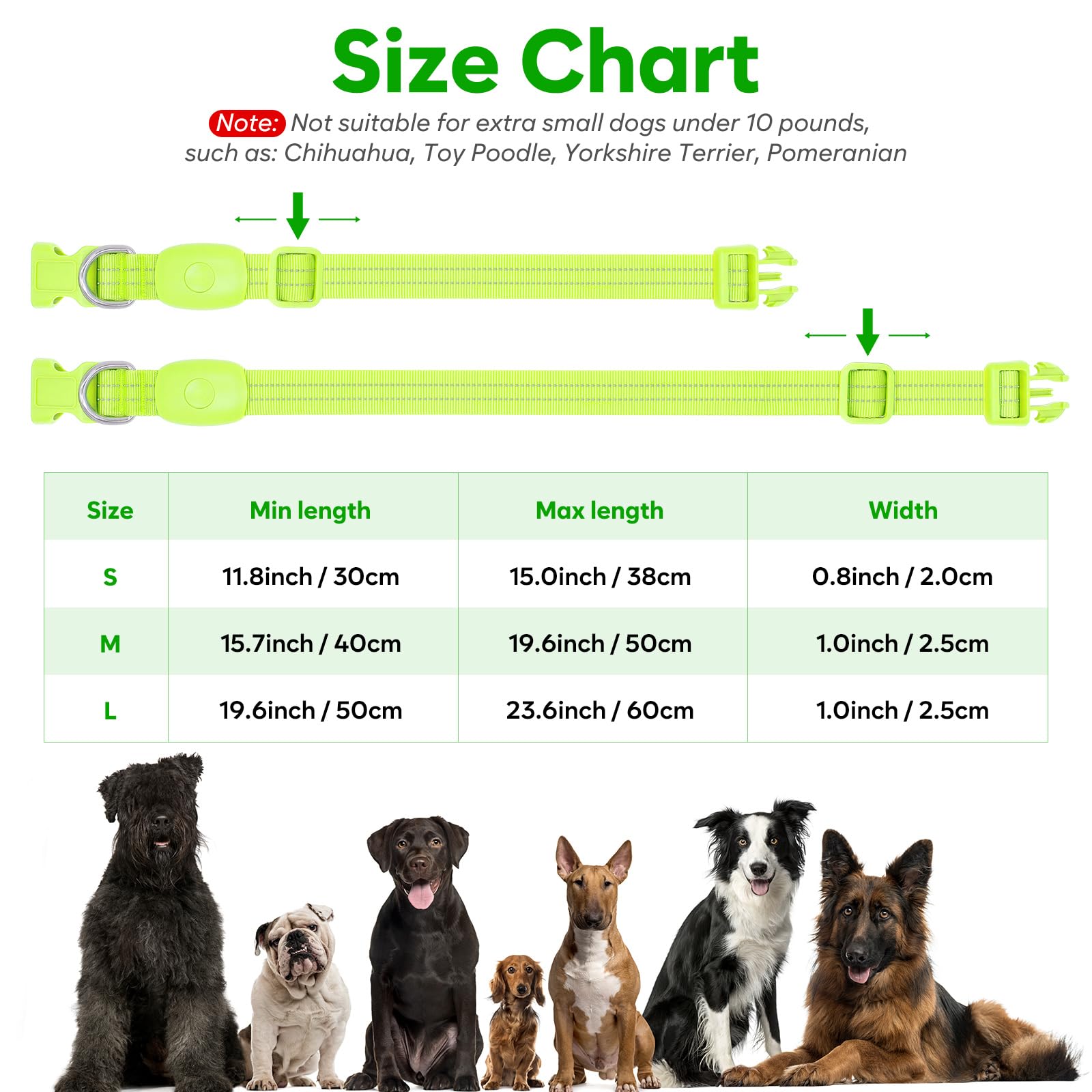 Pzrlit Light Up Dog Collars Rechargeable, Reflective Led Glow Dark Dog Collar For Small Medium Large Dogs, Adjustable Pet Dog Li
