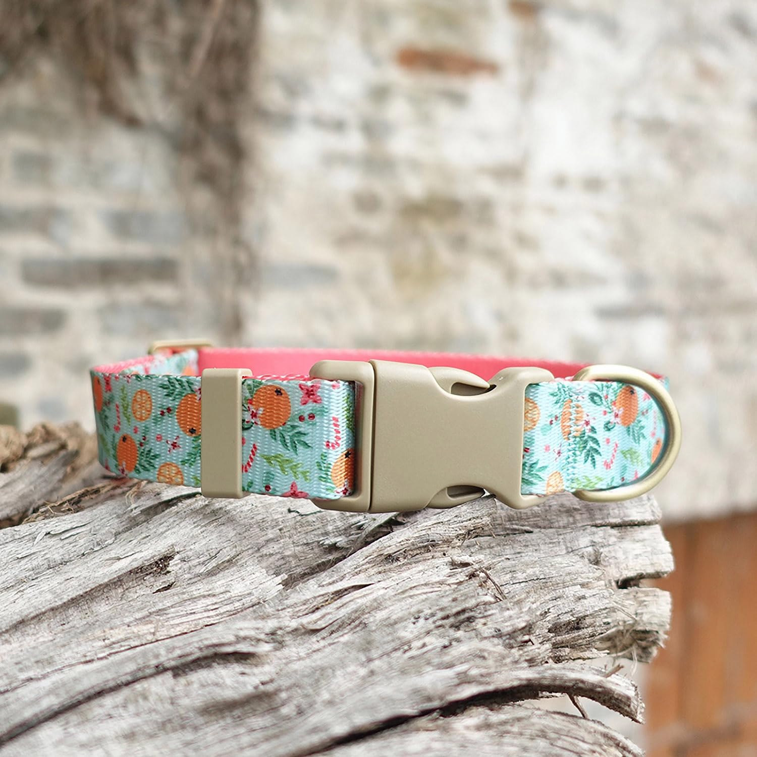 Yudote Floral Dog Collars Adjustable Nylon Collar With Quick Release Buckle For Female Male Dogs, Purple, Large