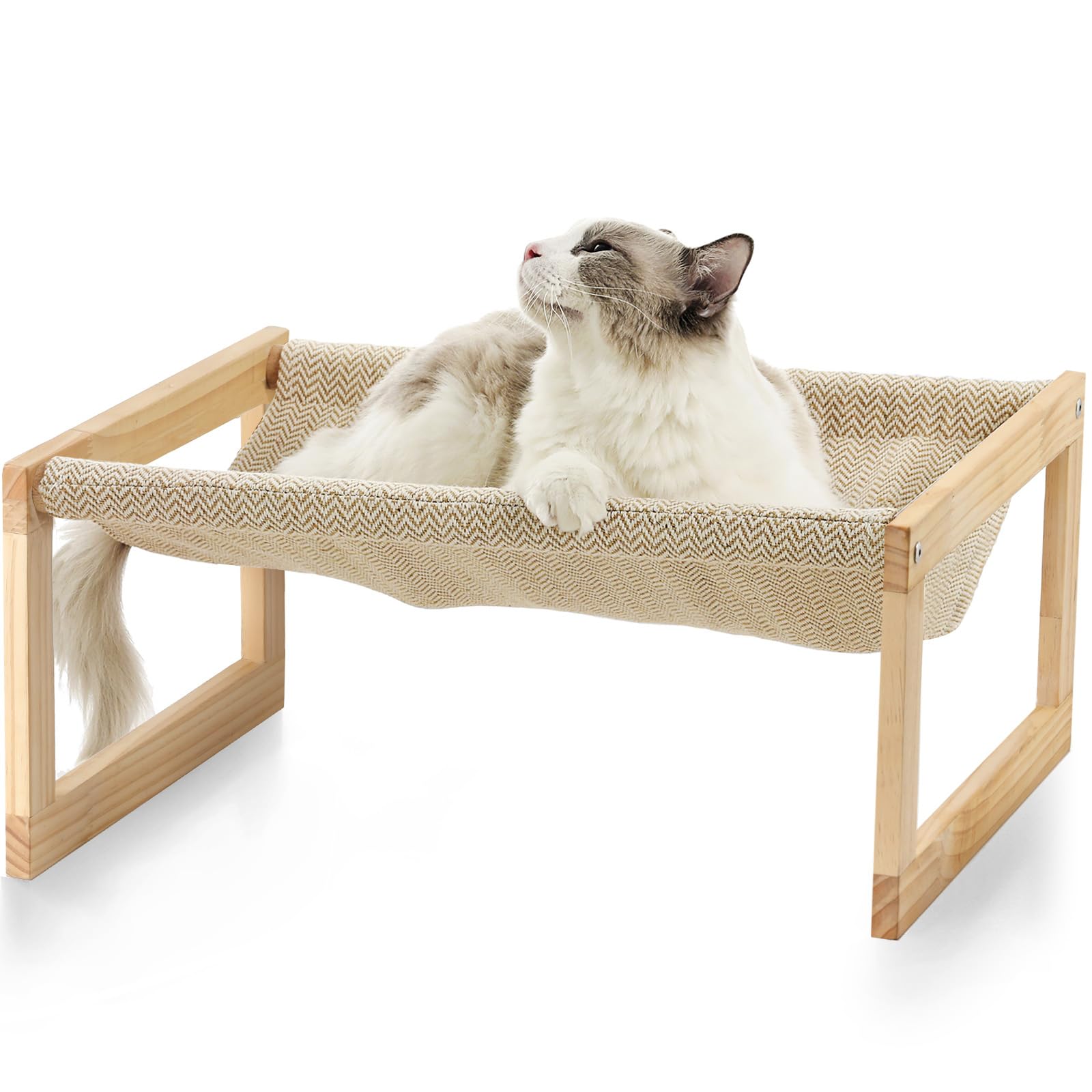Fukumaru Dog Bed, Large Breathable Cat Bed, Wooden Cat Hammock For Outdoor, 21 X 16.5 Inch Elevated Pet Furniture Suitable For Kitty, Puppy, Rabbit, Bunny And Small Animal
