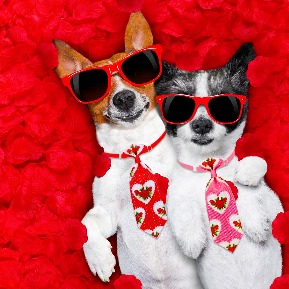 Mruq 24Pcs Valentine'S Day Dog Collar Accessories - Adjustable Bow Ties & Neck Ties For Small Dogs