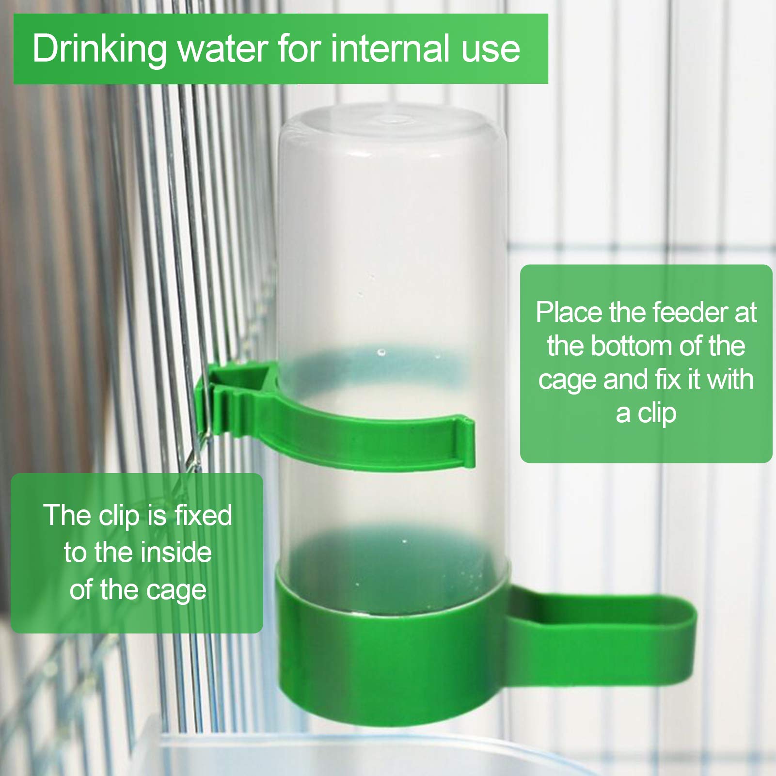 Lamoutor 4Pcs Bird Water Feeder Plastic Drinker Feeder Water Clip For Parrots Budgie Cockatiel Lovebirds