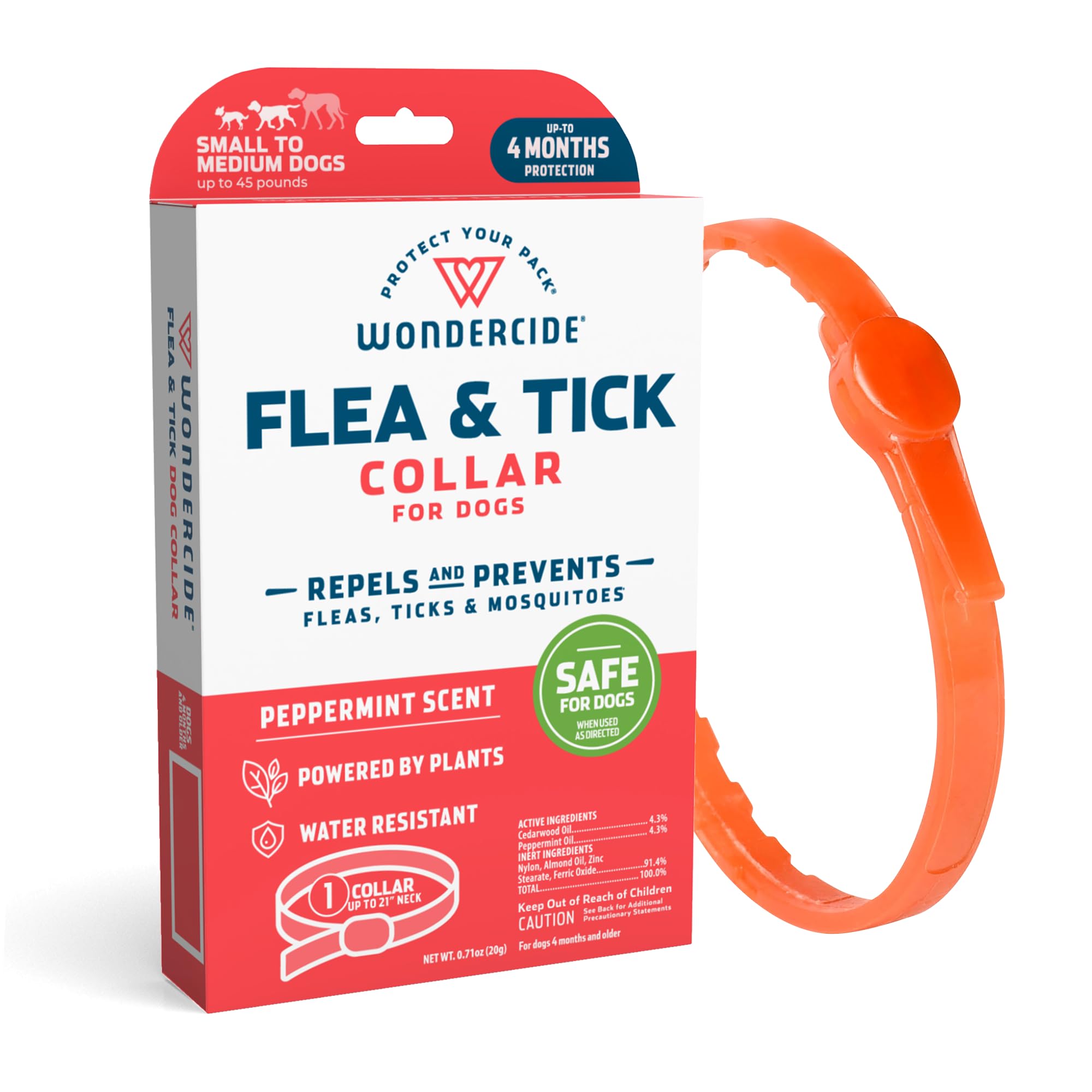 Wondercide Dog Collar - Flea, Tick, And Mosquito Repellent For Dogs - With Natural Essential Oils - Up To 4 Months Protection - 