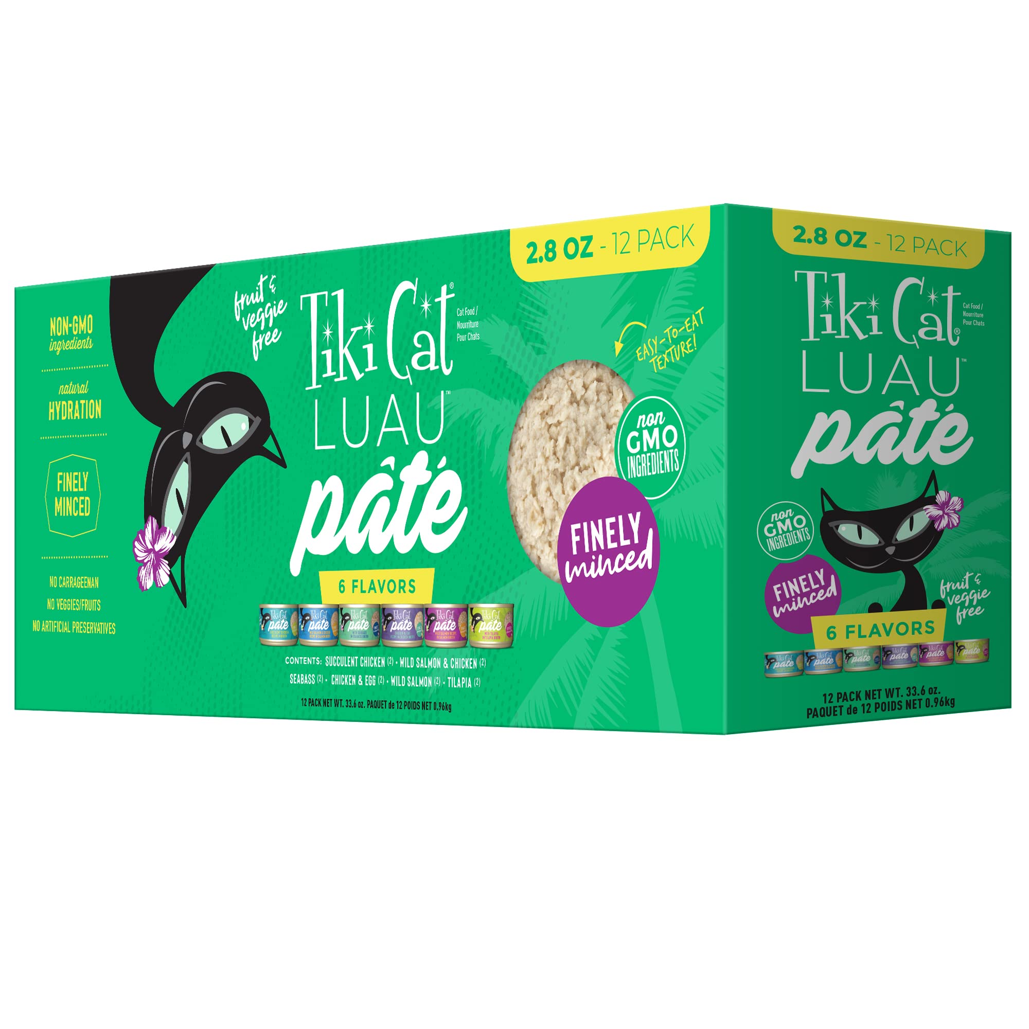 Tiki Cat Luau Pt   Variety Pack, Succulent Combinations of Real Protein, Grain-Free Balanced Nutrition Wet Canned Cat Food, for 