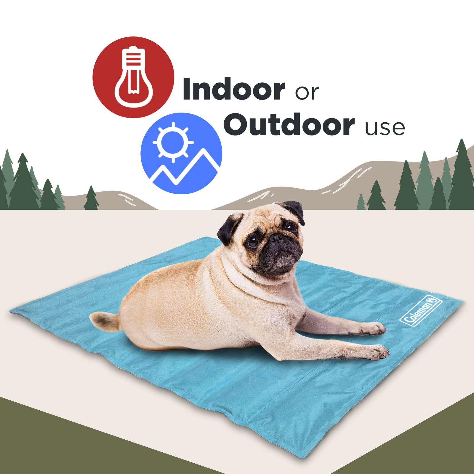 Coleman Comfort Cooling Gel Pet Pad, Dog And Cat Supplies,Non-Toxic,24X30 Inches, Blue