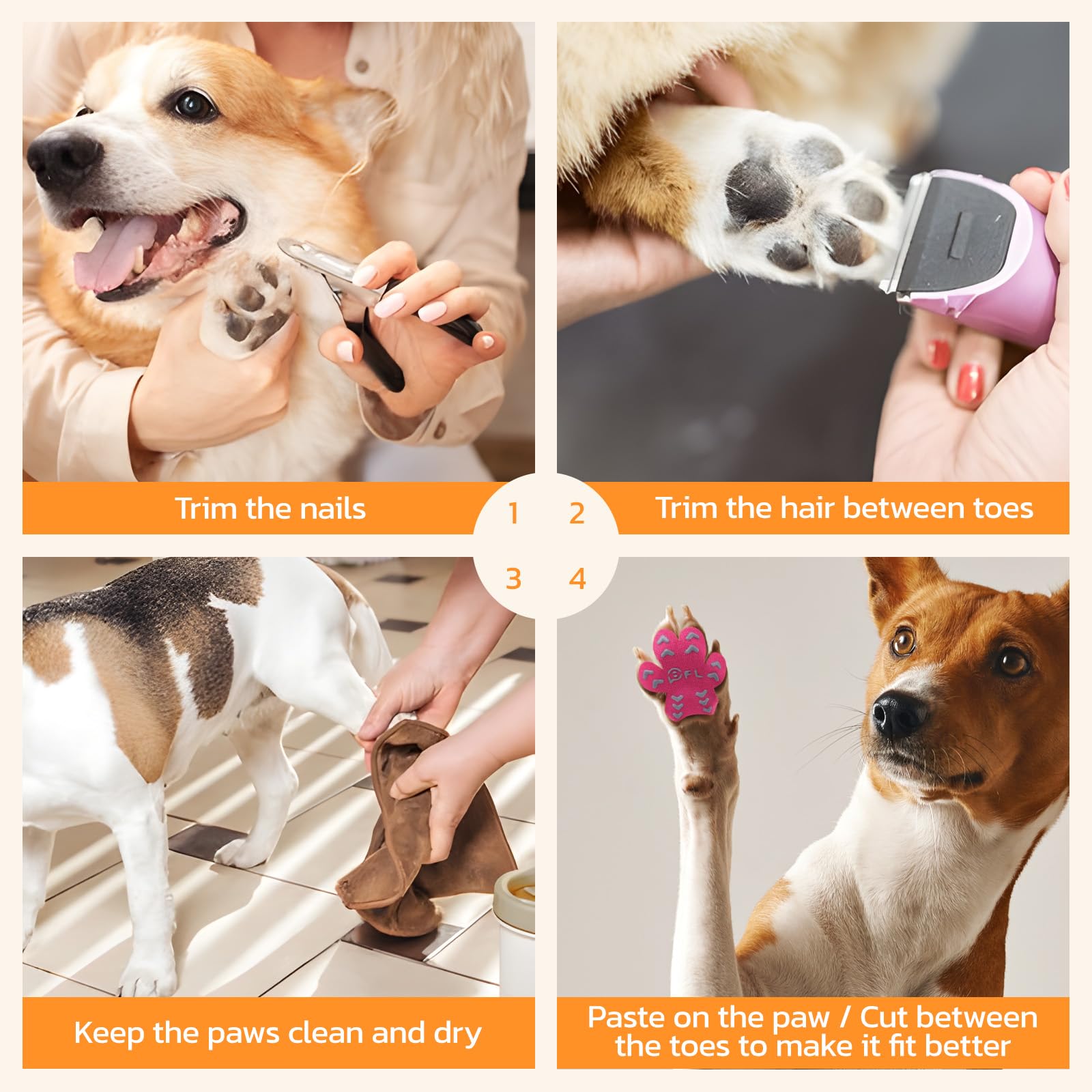 Anti-Slip Paw Protector Pads For Senior Dogs - Pink Stickers With Strong Traction On Hardwood Floor - M (11-20Lbs) Dog Essential