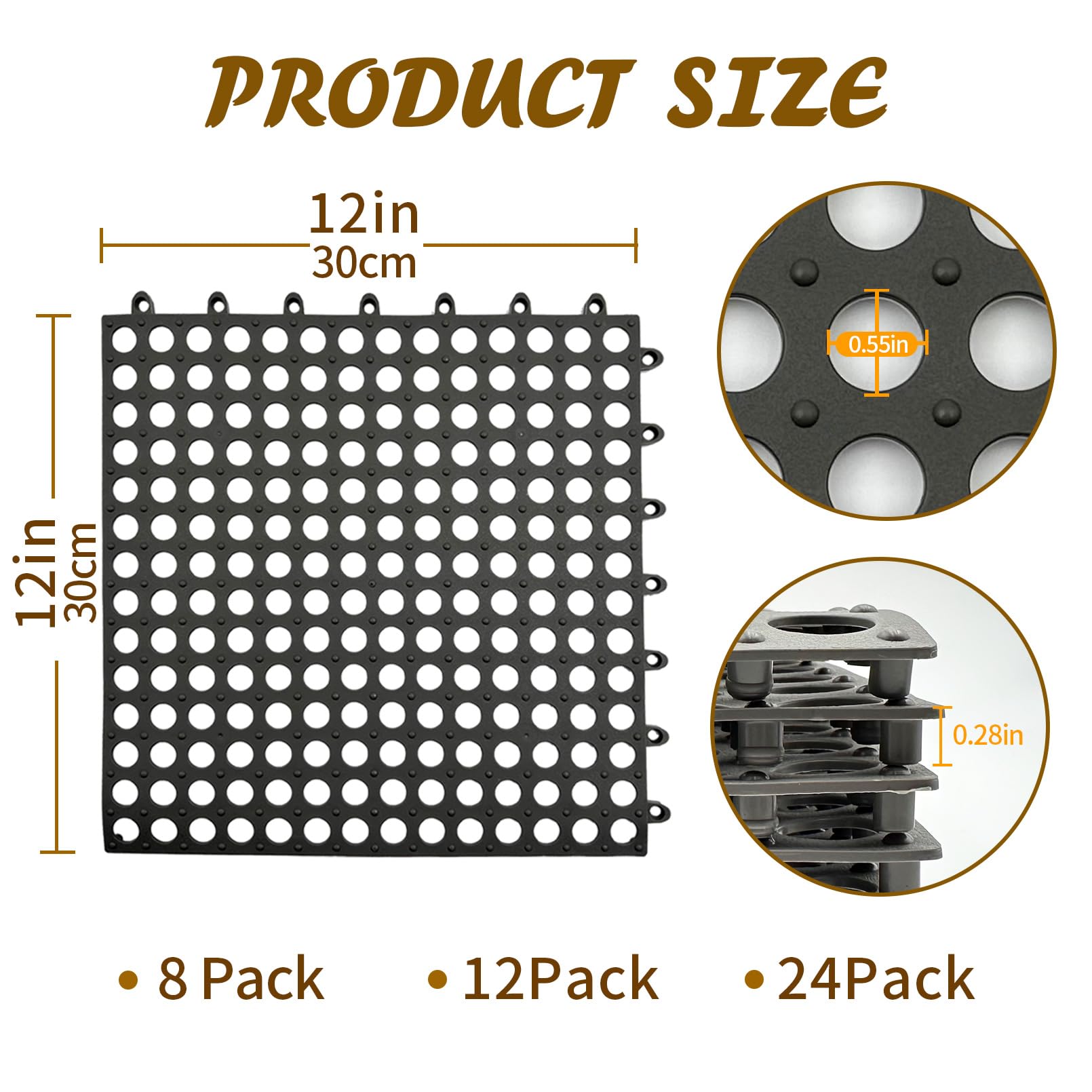 Niwaes Rabbit Cage Mat Floor 24 Pcs Plastic Bunny Resting Mats For Wire Cage Bottom 12X12 Washable Small Animal Feet Pad With Ho