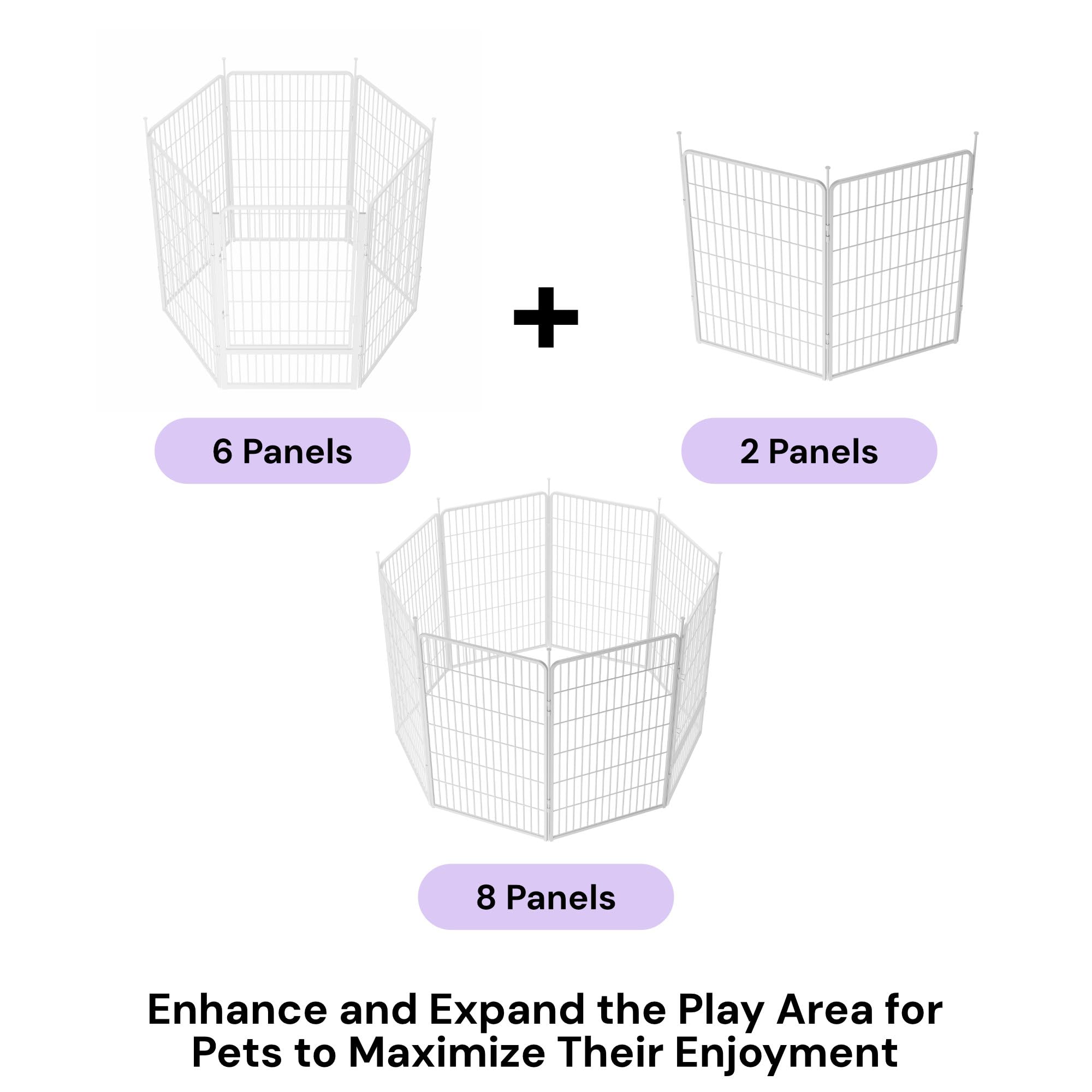 Sunsgrove Indoor Dog Playpen With Wider Door, 45 Inch 2 Panels Non Slip Dog Pen Indoor, Anti Rust Dog Fence, Free And Safe Play,