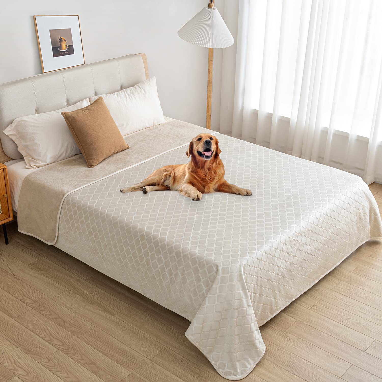Fuguitex Waterproof Dog Blanket Bed Cover Dog Crystal Velvet Moroccan Fuzzy Cozy Plush Pet Blanket Throw Blanket For Couch Sofa