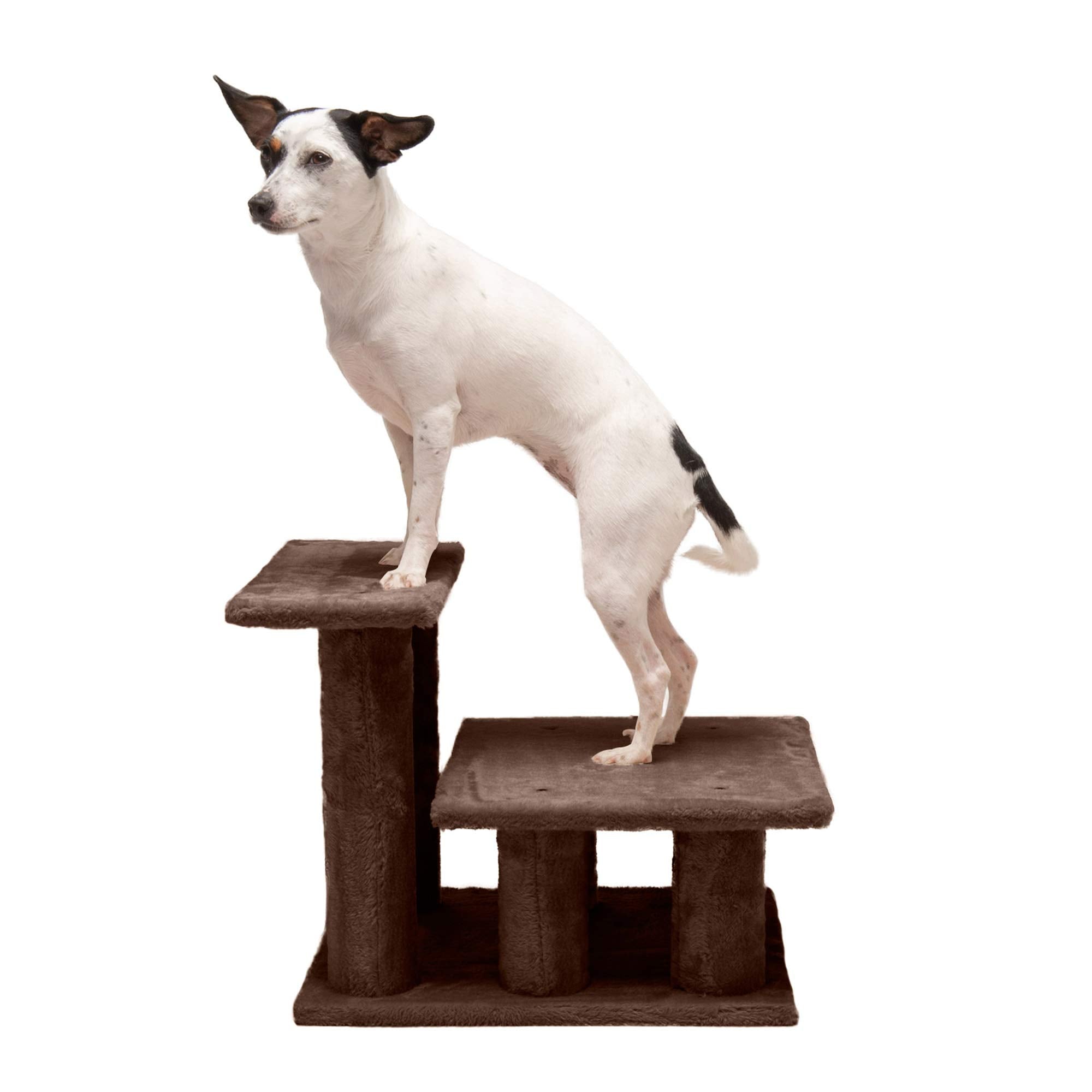 Furhaven Steady Paws Multi-Step Pet Stairs For High Beds & Sofas - Brown, 3-Step