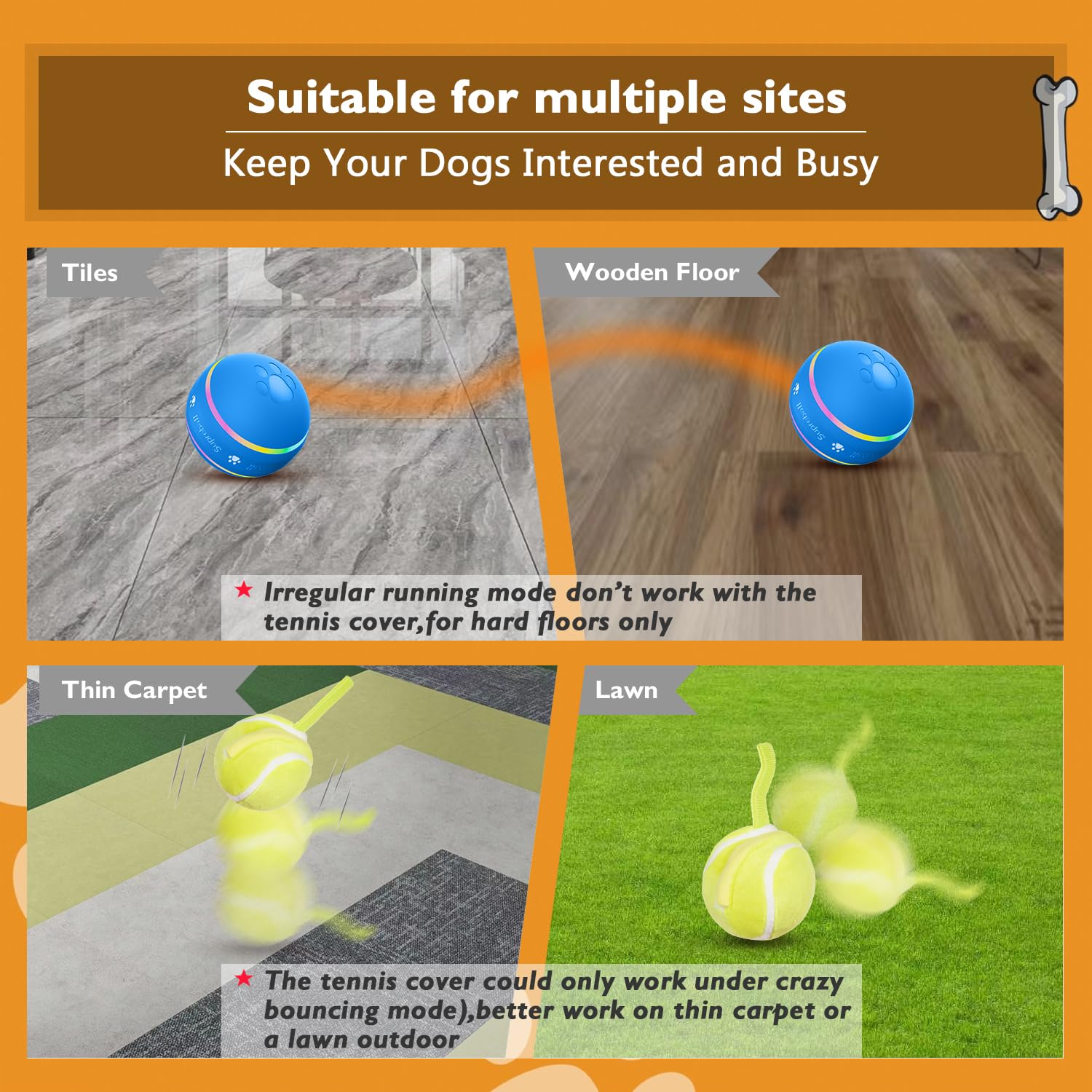 Petdroid Interactive Dog Toys Dog Ball,[2025 Newly Upgraded] Durable Motion Activated Automatic Rolling Ball Toys For/Small/Medi