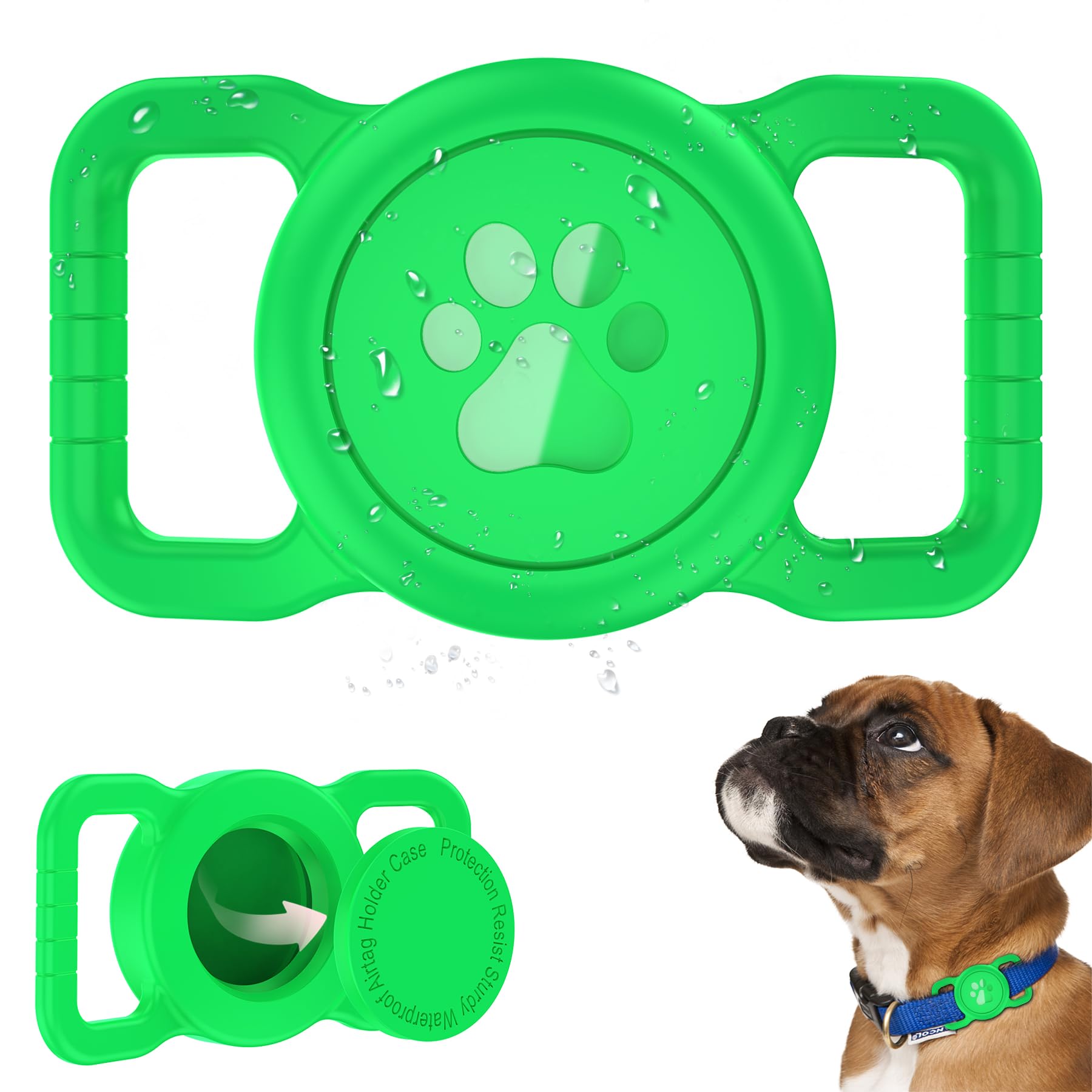 Sankala Airtag Dog Collar Holder, [1 Pack] Waterproof Dog Airtag Holder, Silicone Full Body Covered Anti-Lost Protective Apple A