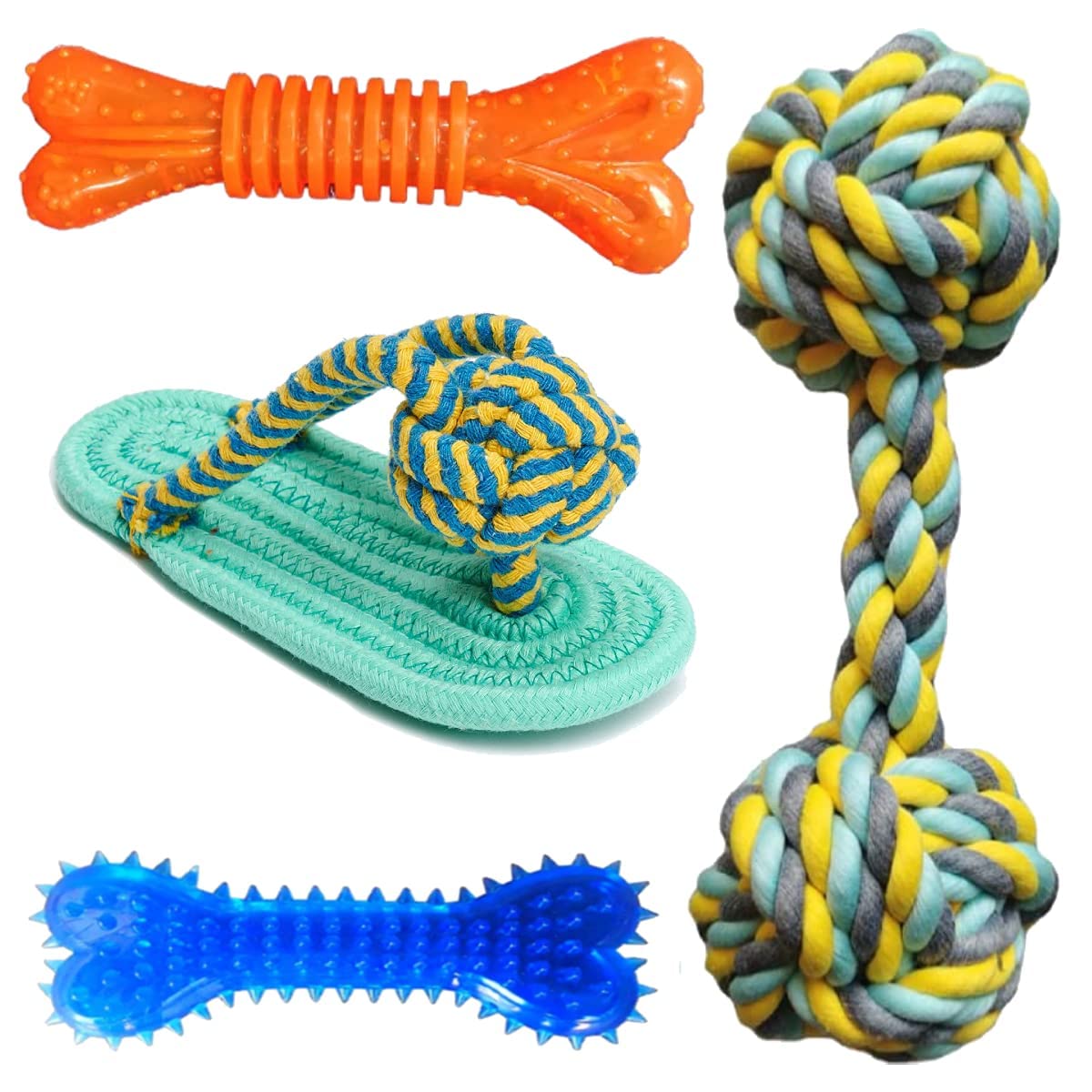 Psk Pet Mart Durable Pet Toys Pet Teeth Chewing Dog Toys Hard Spike Bone Toy Gums Cleaner Dumbbell Rope Toy Sleeper Shaped Chewi