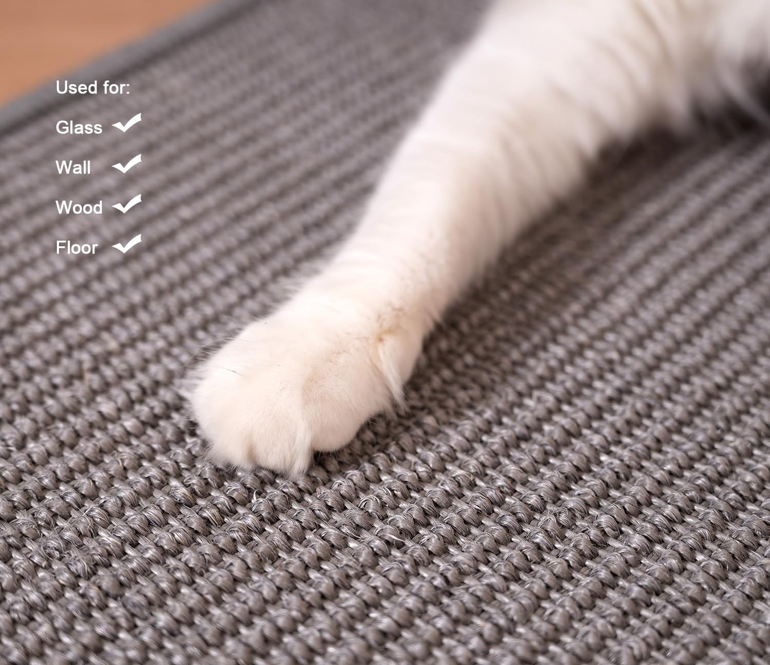 Miaoge 2Pcs 25.9X11.8 Inch Sisal Cat Scratching Mat,Wall Corner Cat Scratcher,Self-Adhesive Scratch Mat For Floor,Horizontal And
