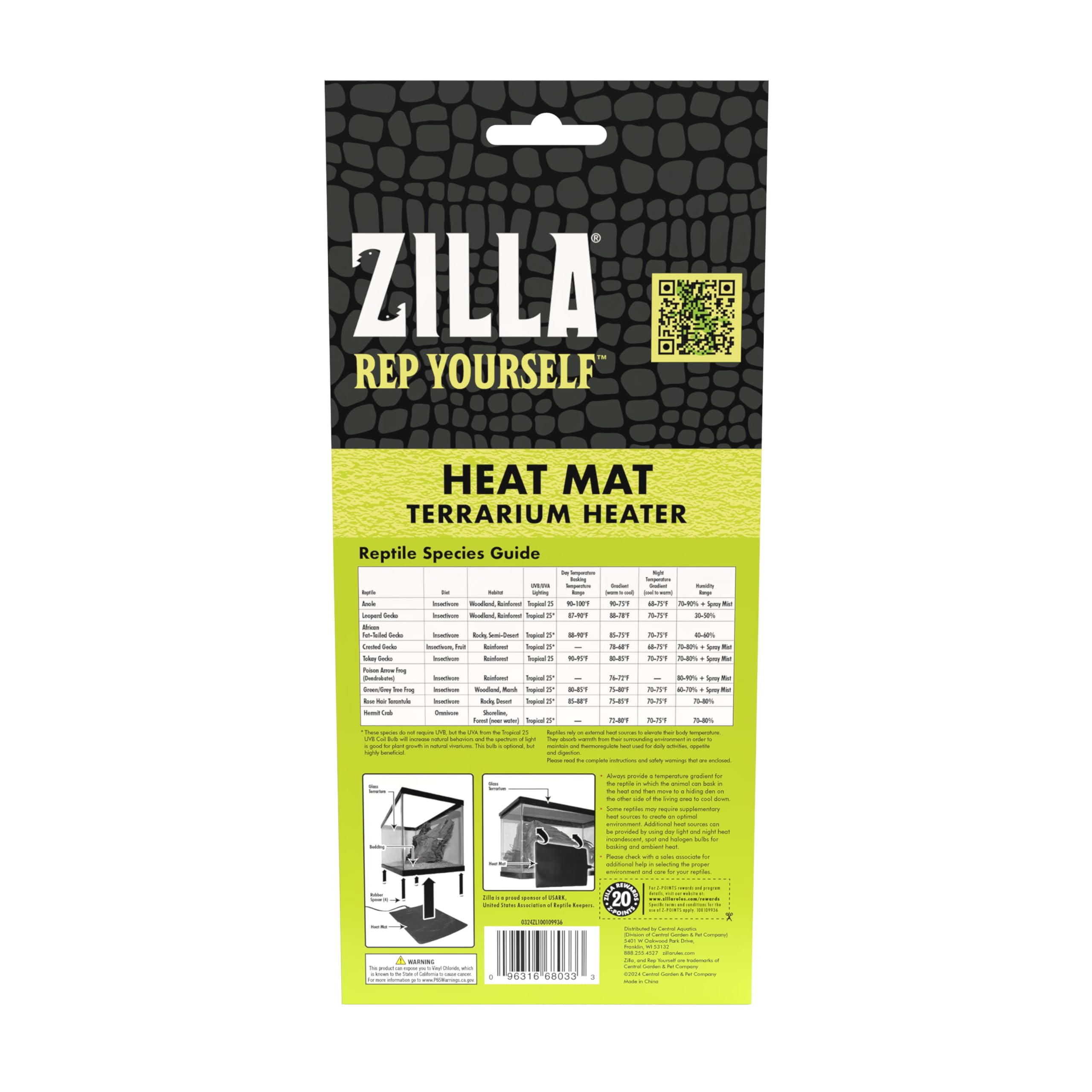 Zilla Terrarium Heat Mats Black Mini, 1-5 Gallon, 4 Watt