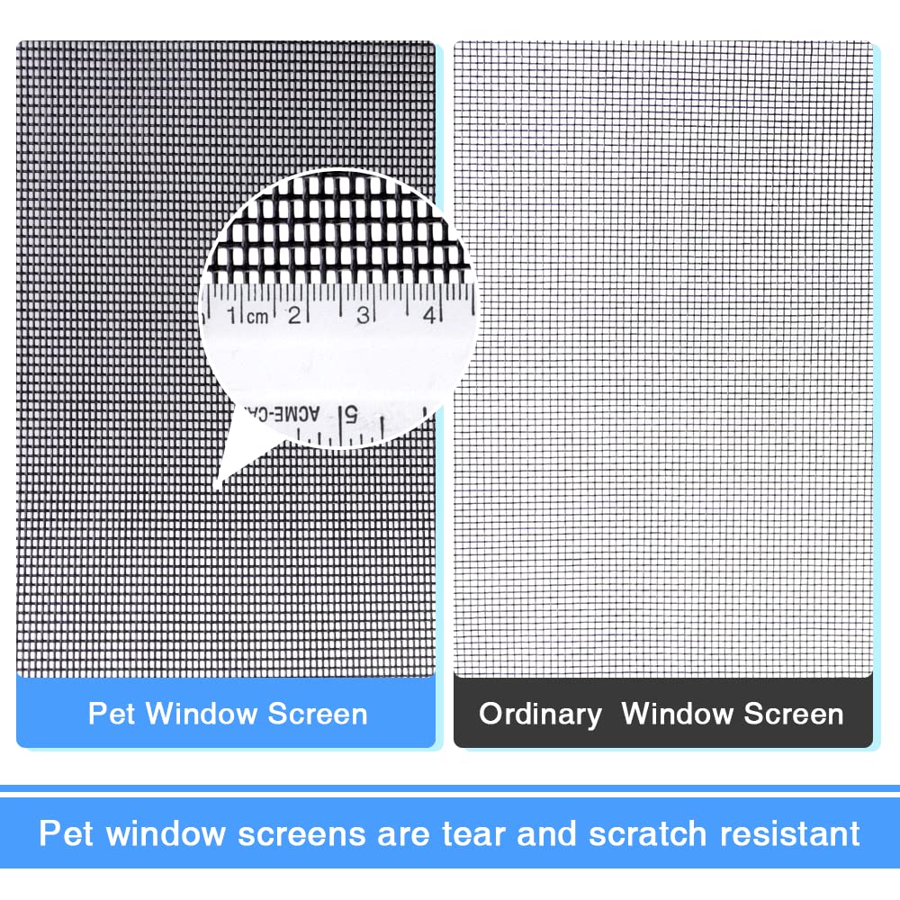 Pet Proof Window Screen Roll 59'' X 200'' Thicken Charcoal Screen Mesh Durable And Scratch-Resistant For Families With Cat Or Do