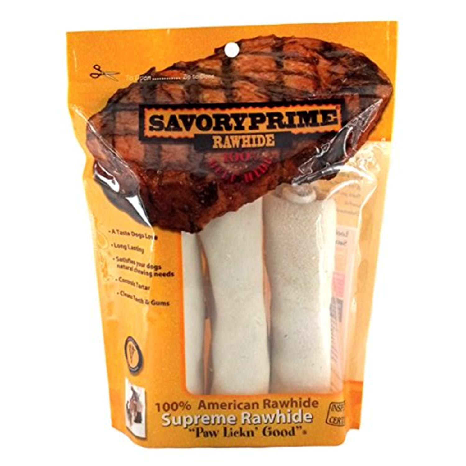 Savory Prime Supreme Rawhide Retriever Rolls (3 Pack), 6, White