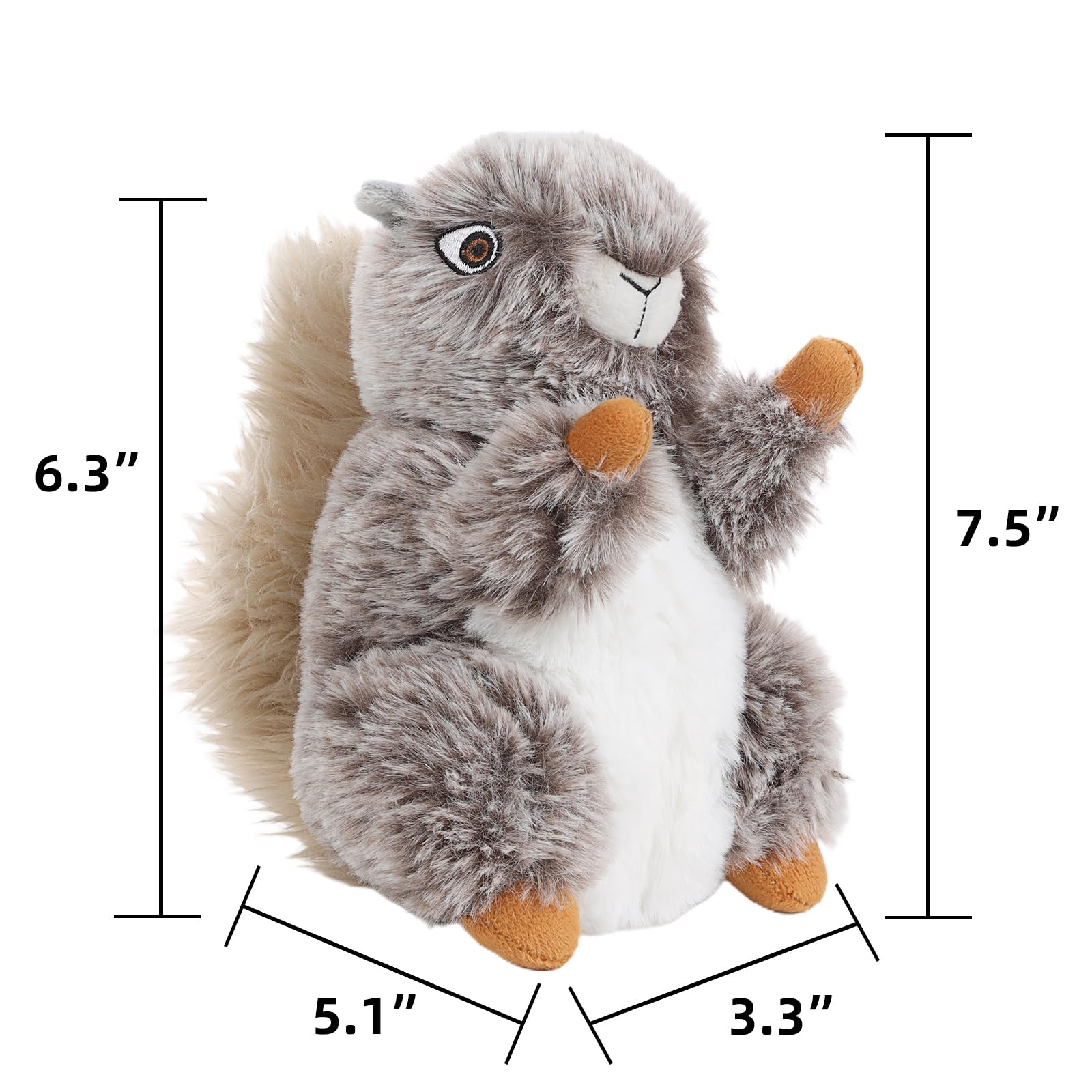 Dododola Dog Toys Plush Squirrel Dog Toy Stuffed Animals Chew Toy Soft Squeaky Dog Gift Toys For Small Medium Big Large Dogs Pet