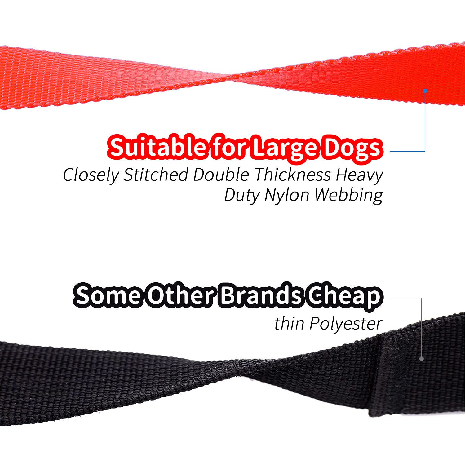 Hikiss Long Dog Leash Obedience Recall Training Agility Lead With Thickening Material For Large Dog - 15Ft 20Ft 30Ft 50Ft 100Ft Training Leash(Red 30Ft)