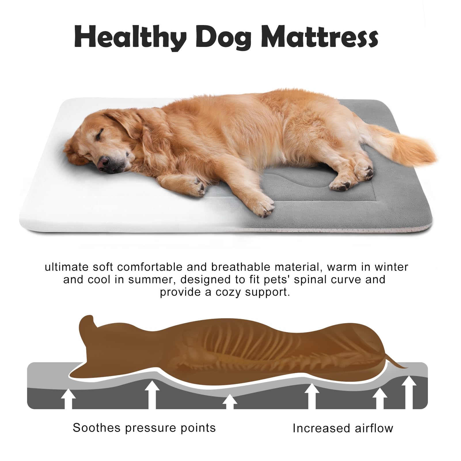 JoicyCo Medium Dog Bed Crate Mat, 36" Non-Slip Washable Flannel, Dark Red, Model W008-19