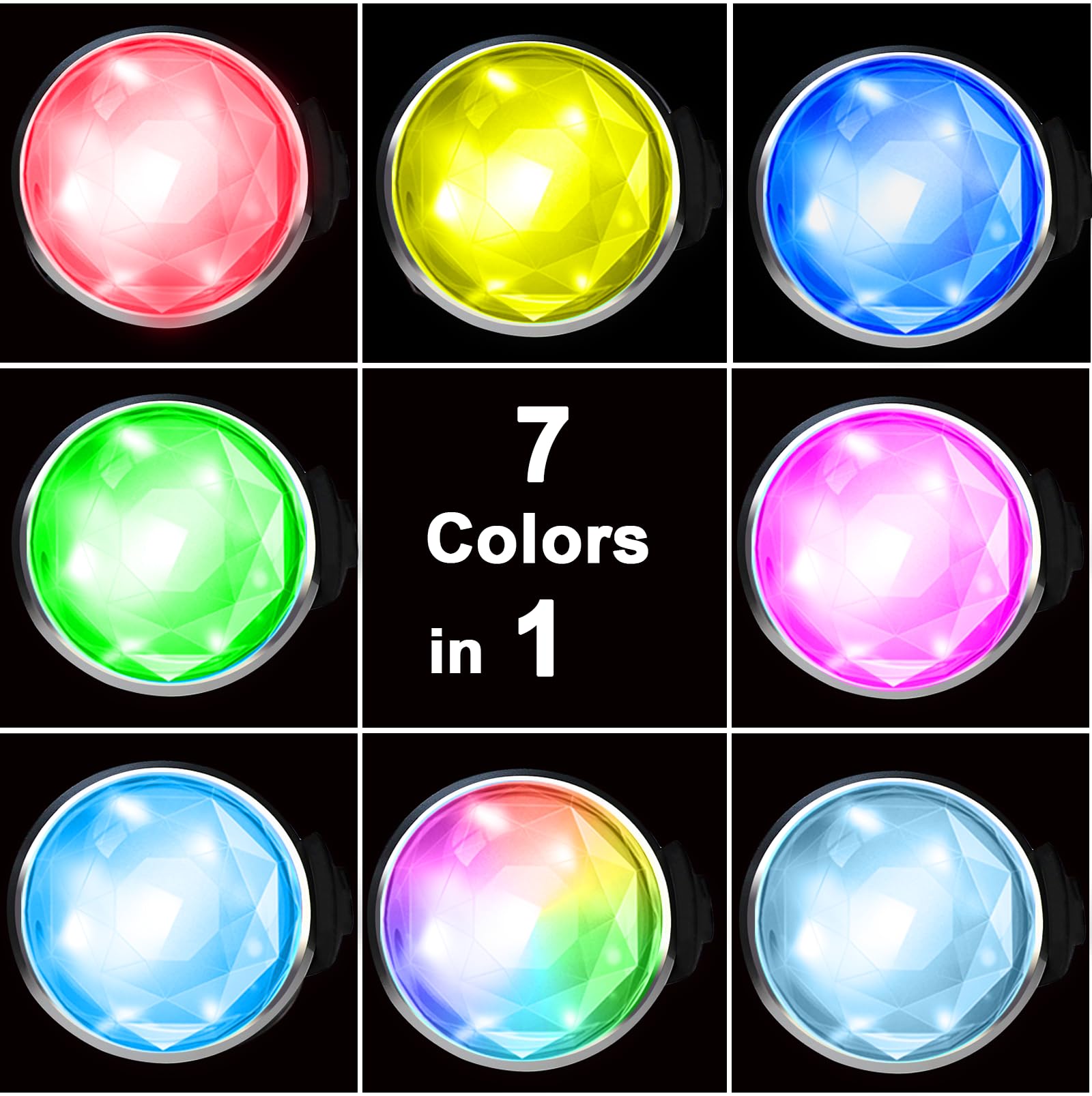 Tubasion Rechargeable Dog Collar Light, 2024 Best 7 Color Changing Light For Dog Collar With 100% Waterproof And Durable Silicon